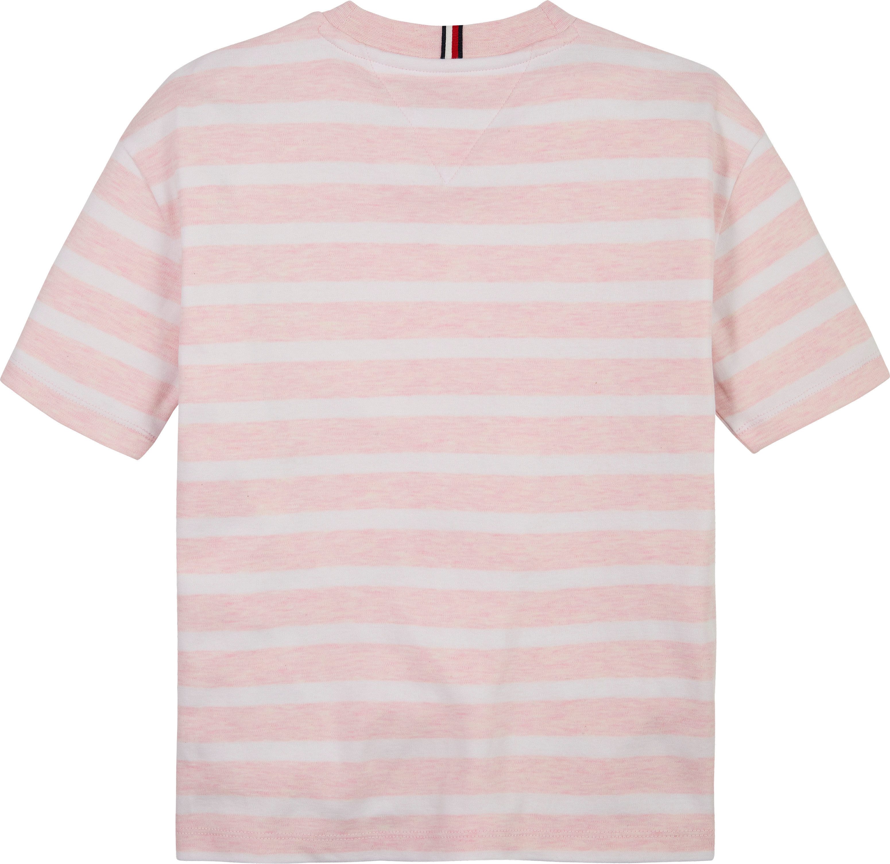 Tommy Hilfiger T-shirt INTERLOCK STRIPE HTR T-SHIRT SS voor kinderen tot 16 jaar, met klein vlag-label