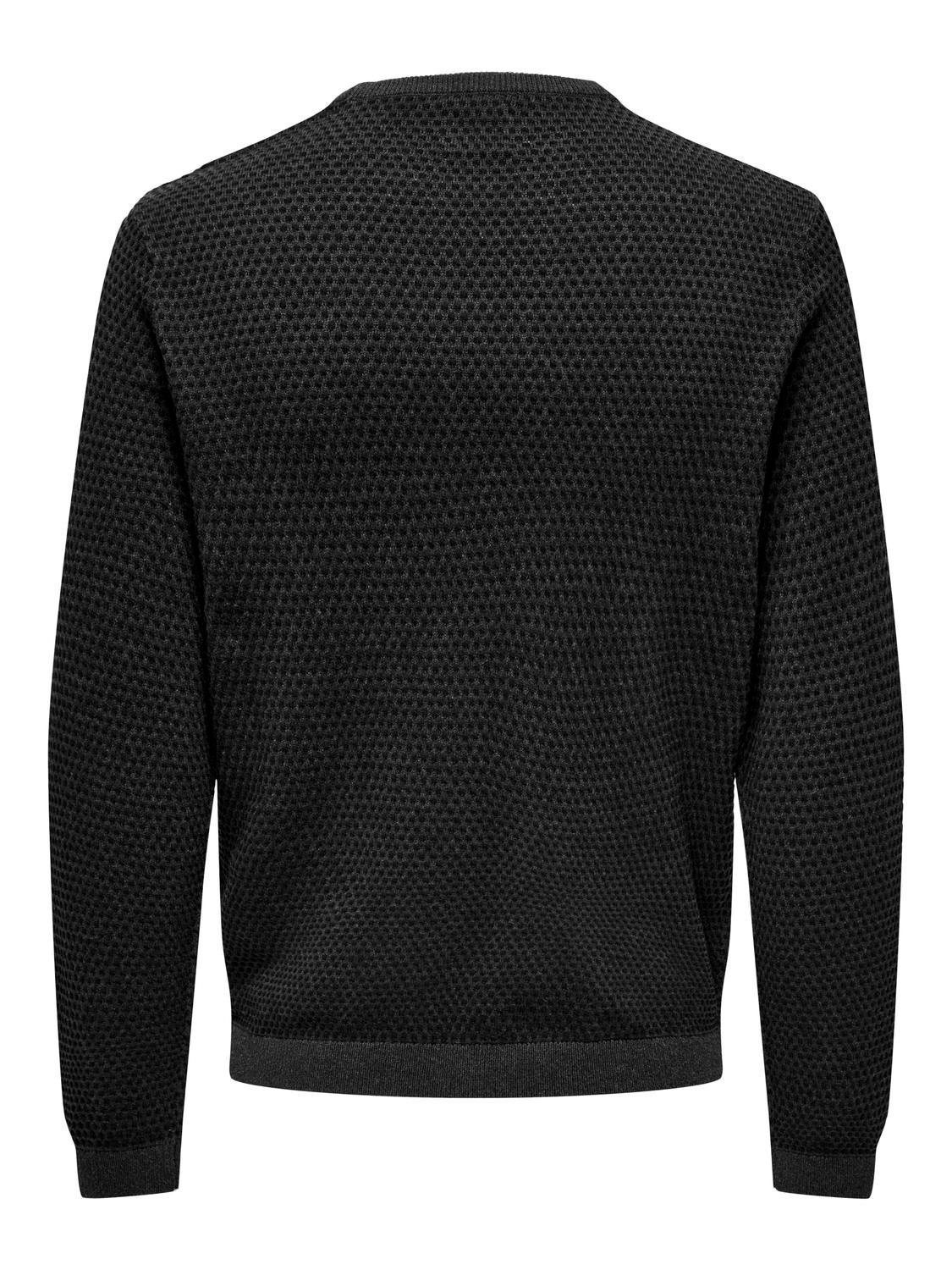 ONLY & SONS Trui met ronde hals ONSTAPA REG 12 STRUC LS CREW KNIT NOOS