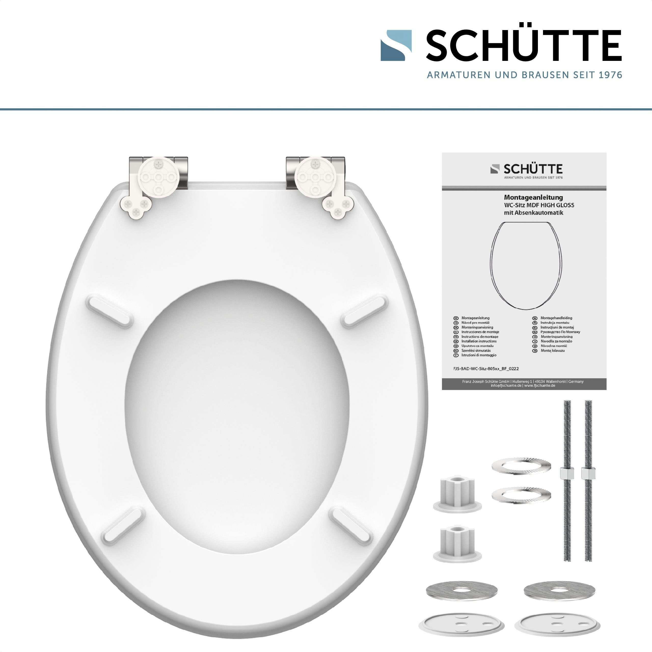 Schütte Toiletzitting Black stone High gloss met houten mdf-kern, met softclosemechanisme