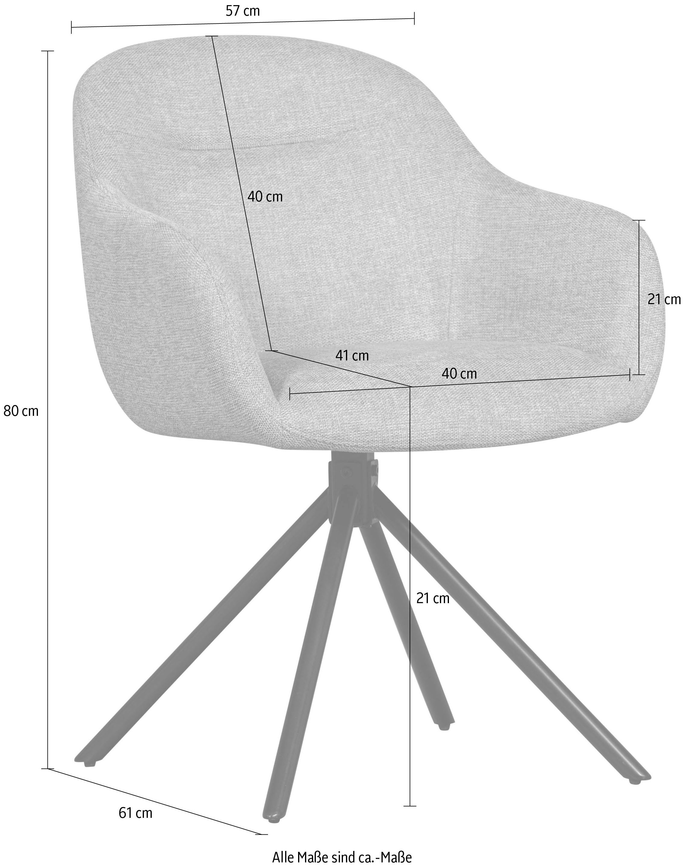 WOOOD Eetkamerstoel Grant Gestoffeerde stoel met draaifunctie, breedte 57 cm (set, 2 stuks)