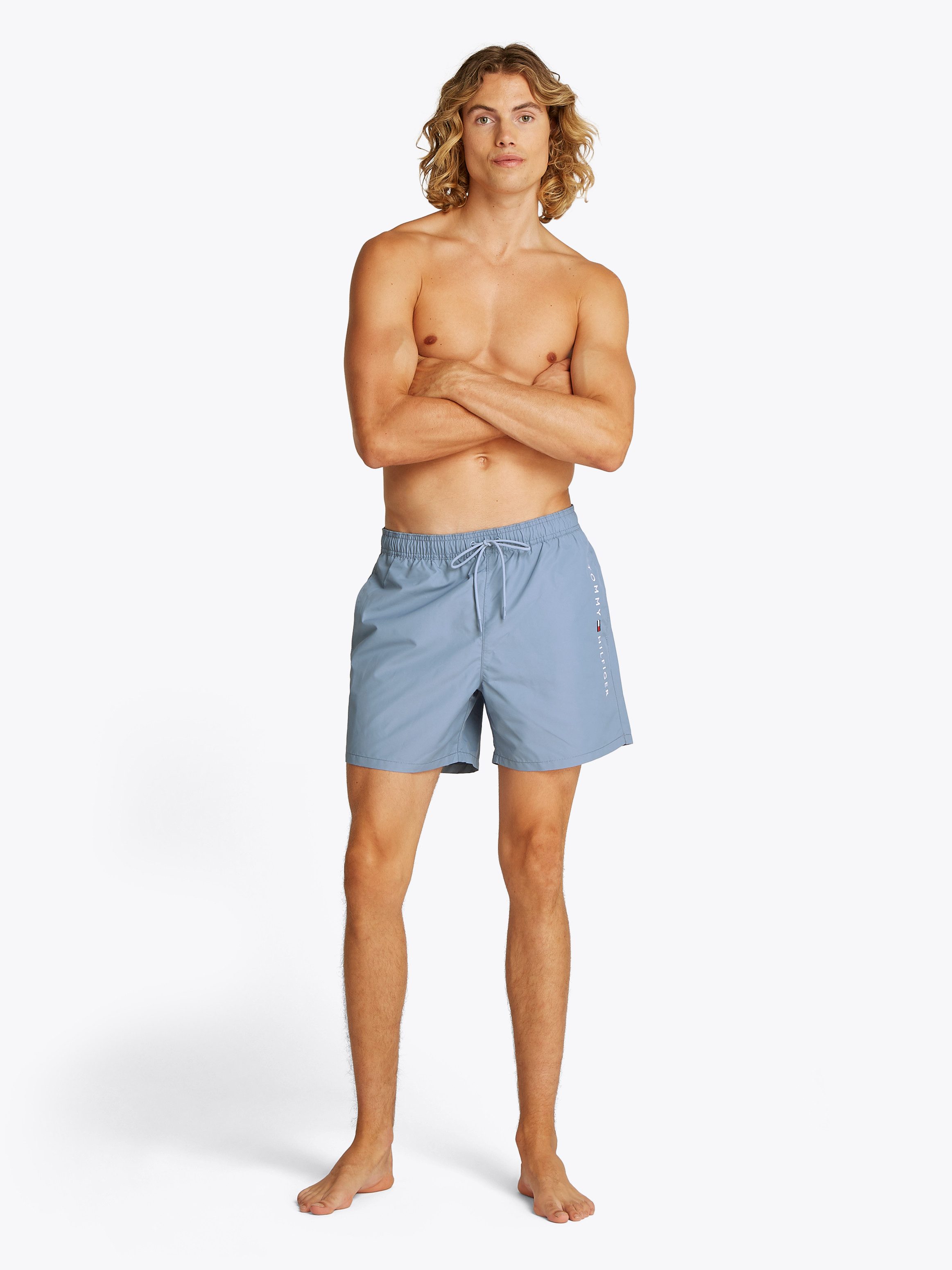 Tommy Hilfiger Swimwear Zwemshort MEDIUM DRAWSTRING met logoborduring op de heup