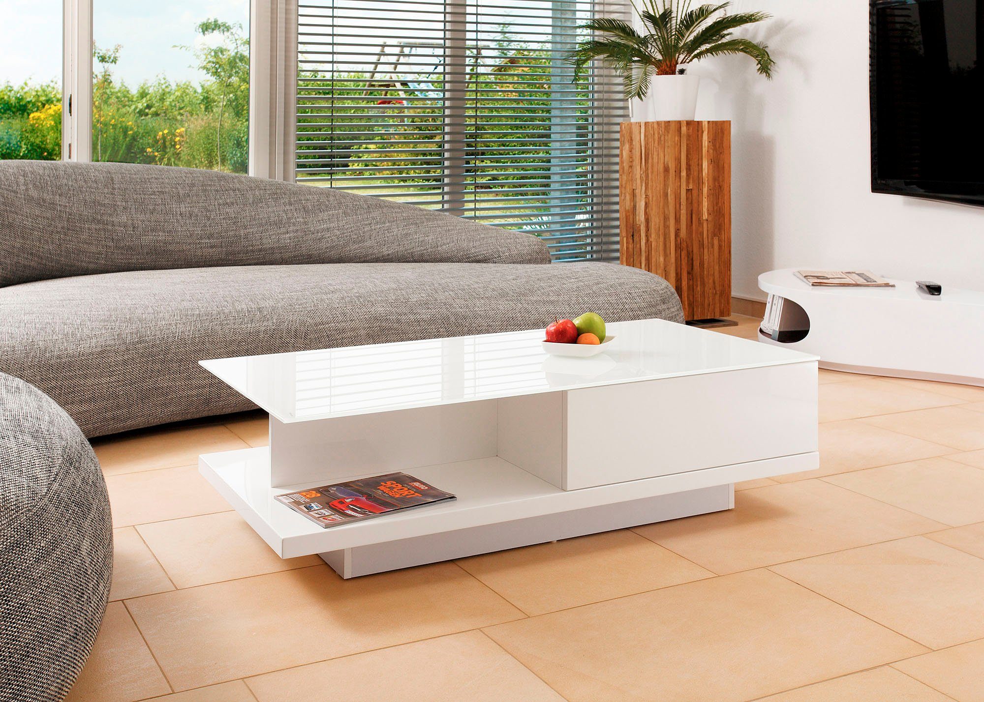 SalesFever Salontafel met tafelblad van gehard kristalglas