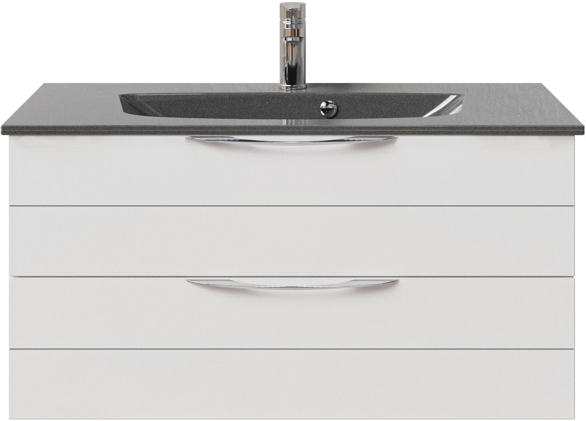 Saphir Wastafelonderkast Serie 6025 mineraalmarmeren wastafel met onderkast, 97 cm breed (2-delig)