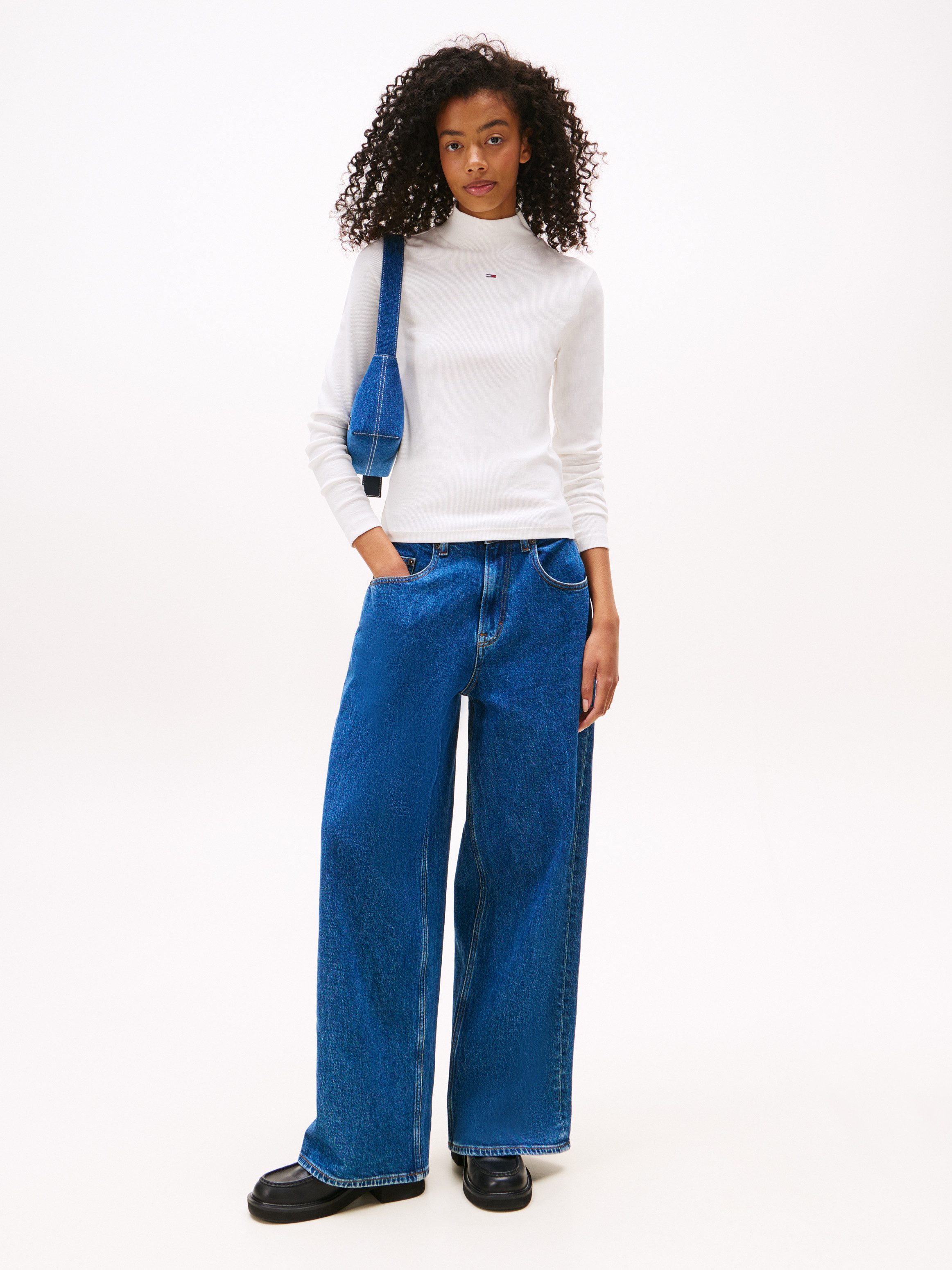 TOMMY JEANS Shirt met lange mouwen TJW ESSENTIAL MOCK NECK