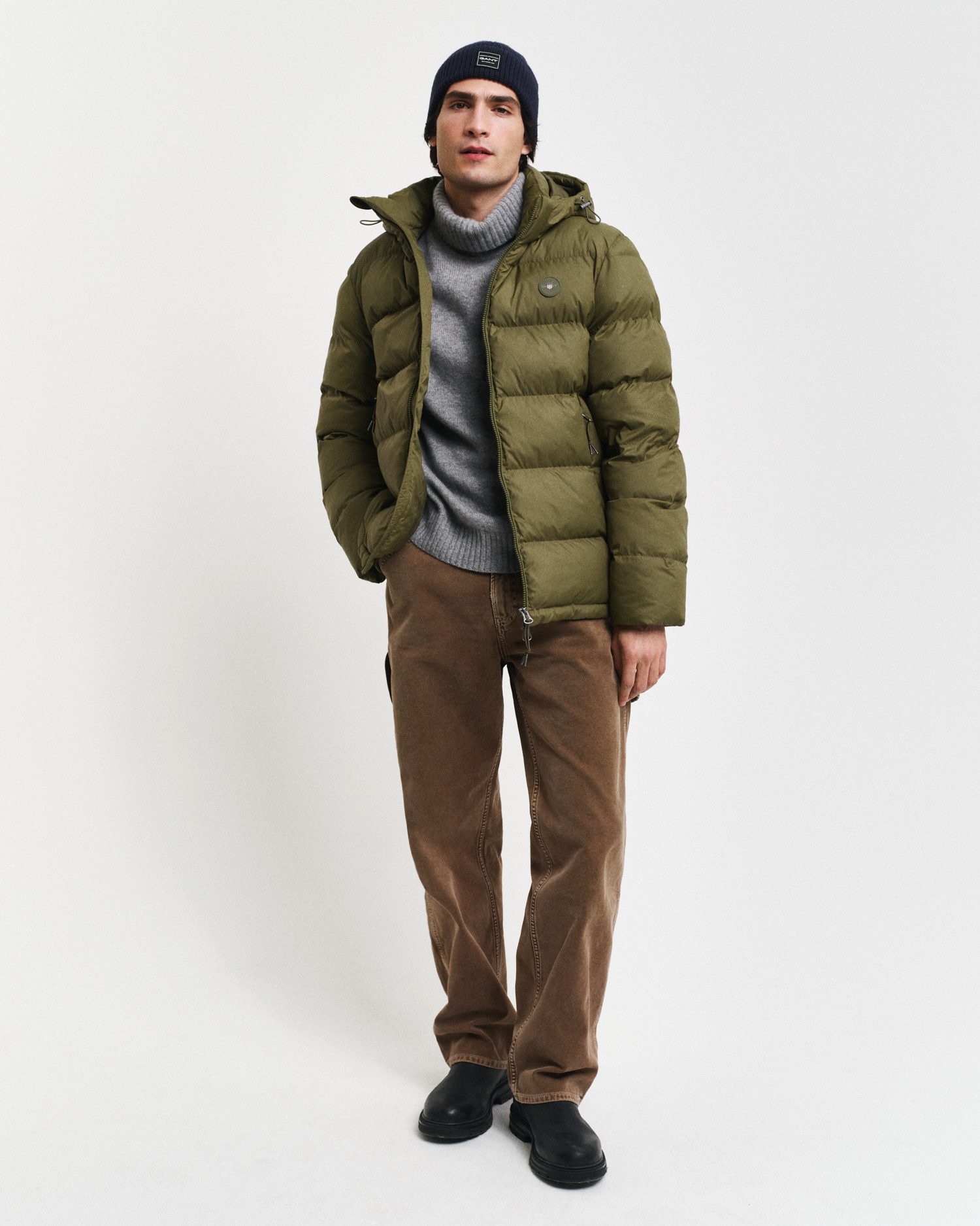 Gant Gewatteerde jas ACTIVE CLOUD JACKET Met windbeschermende boorden siliconen merkembleem