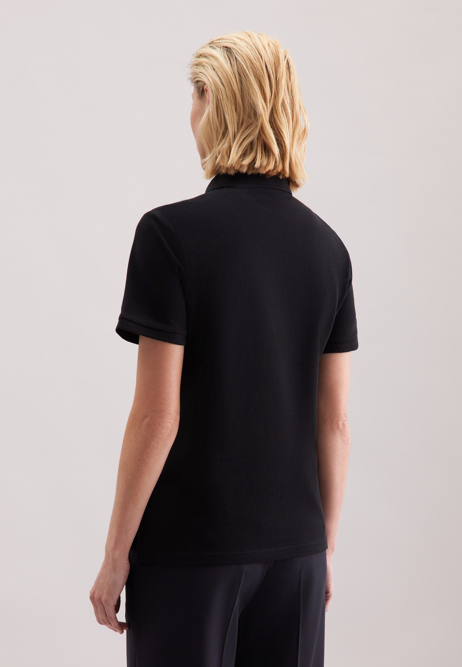 seidensticker Poloshirt Zwarte roos 1/2 kraag uni