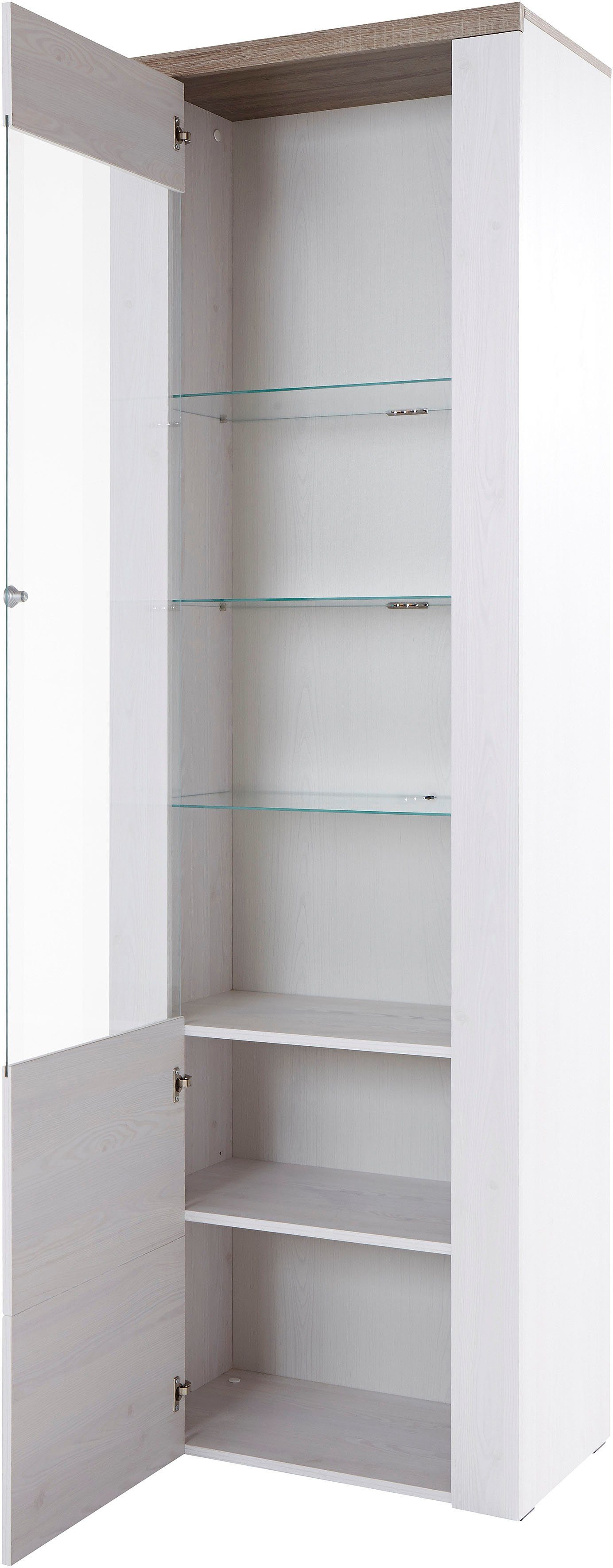 Home affaire Vitrinekast Larona, tijdloze glazen vitrine, hoge kast hoogte 205,6 cm