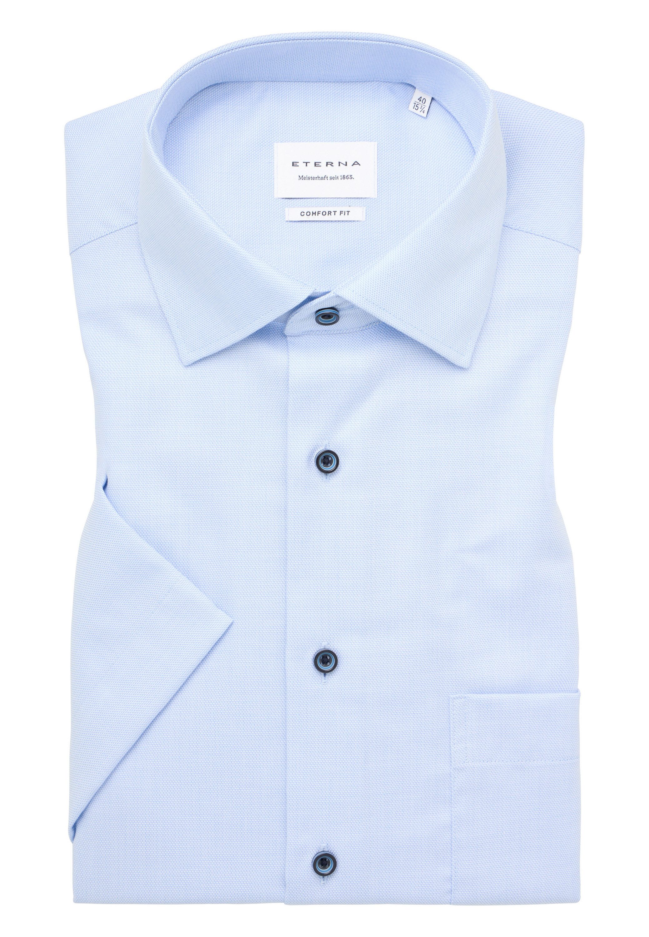 Eterna Overhemd met korte mouwen Comfort fit NON IRON (strijkvrij)