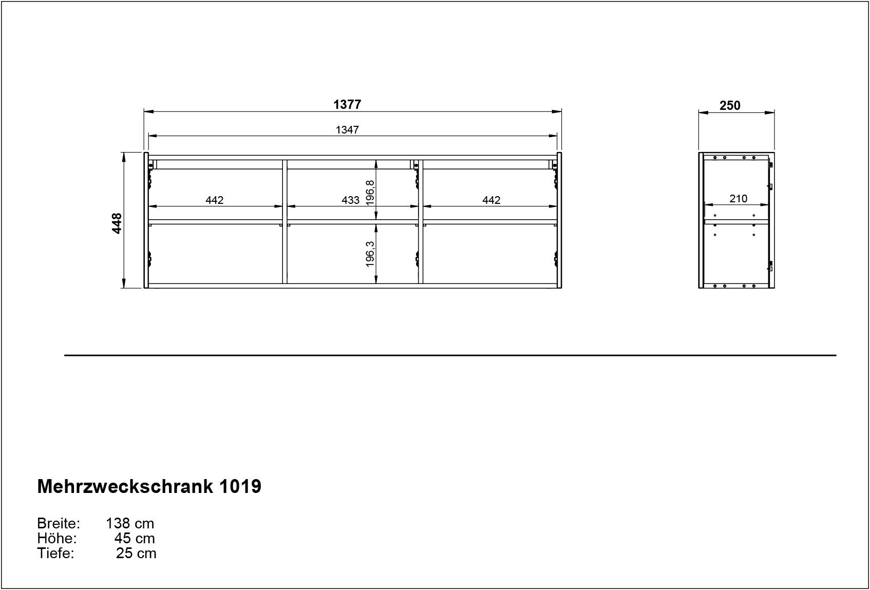 GERMANIA Multifunctionele kast Libbiano met balkonlook