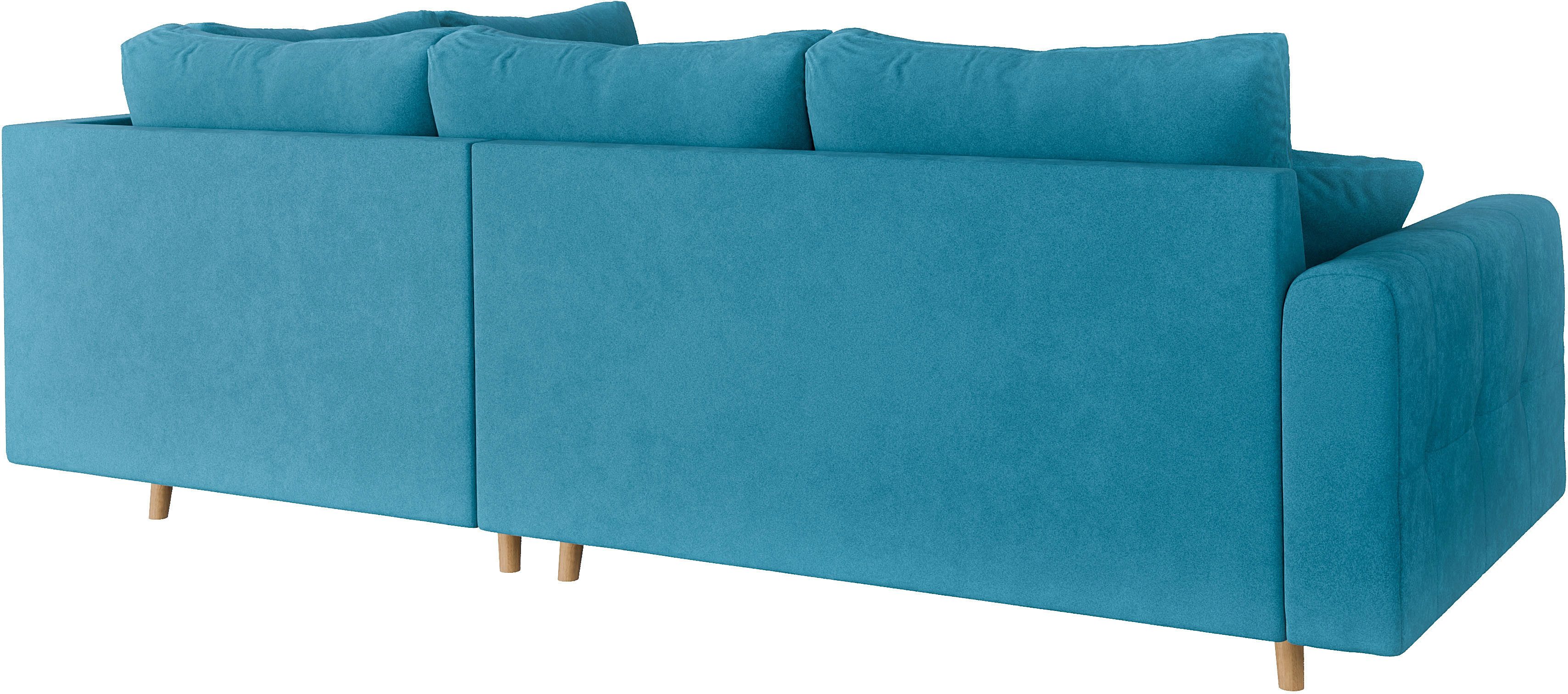 Home affaire Hoekbank CHARRE L-vorm met ottomane, afmetingen B/D/H: 231/161/81 cm fijne stiksels, losse rug- en sierkussens, ook in cord en bouclé