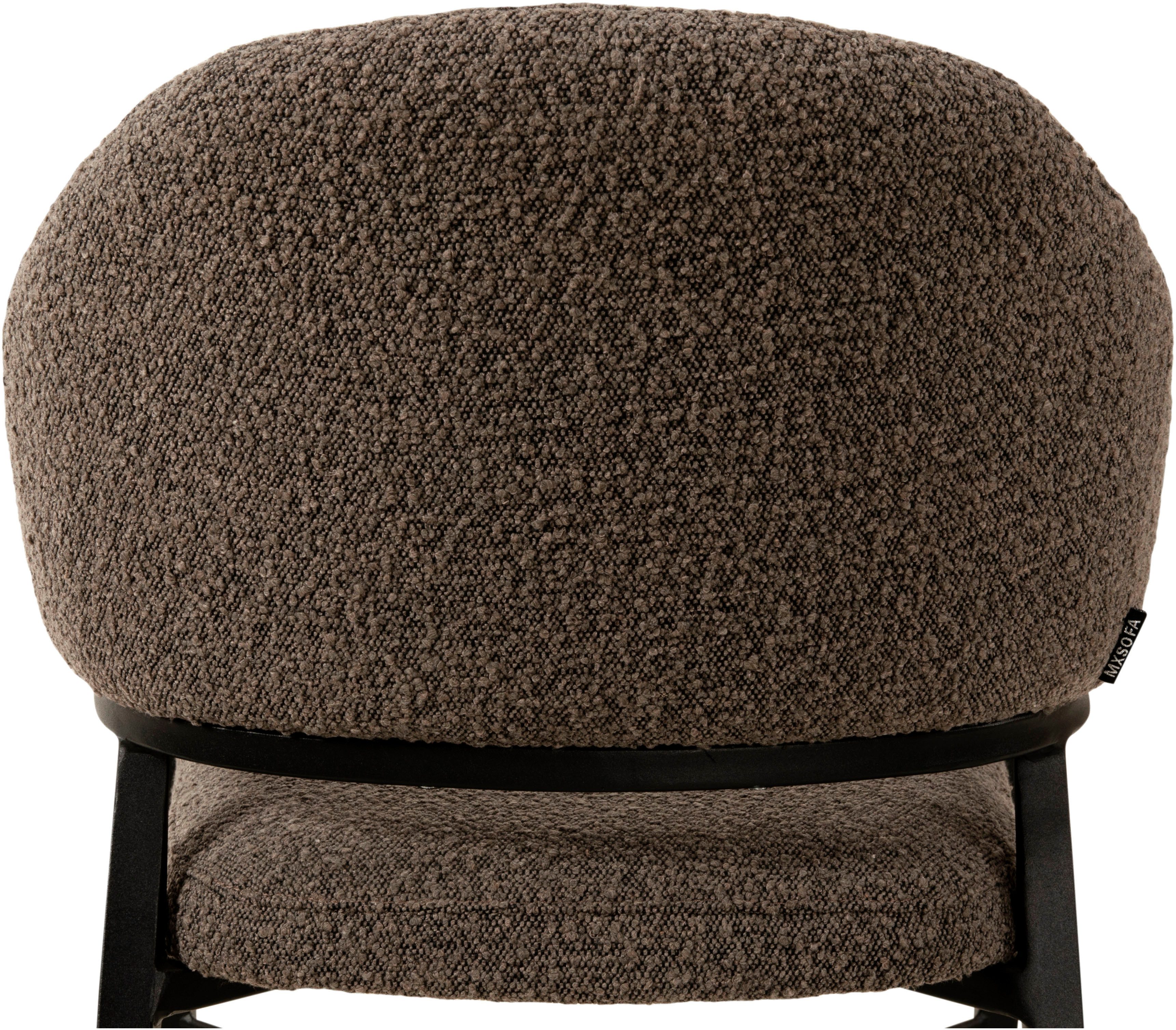 OMG Design Stoel met armleuningen Roma comfortabele eetkamerstoel, gestoffeerde stoel met bouclé bekleding