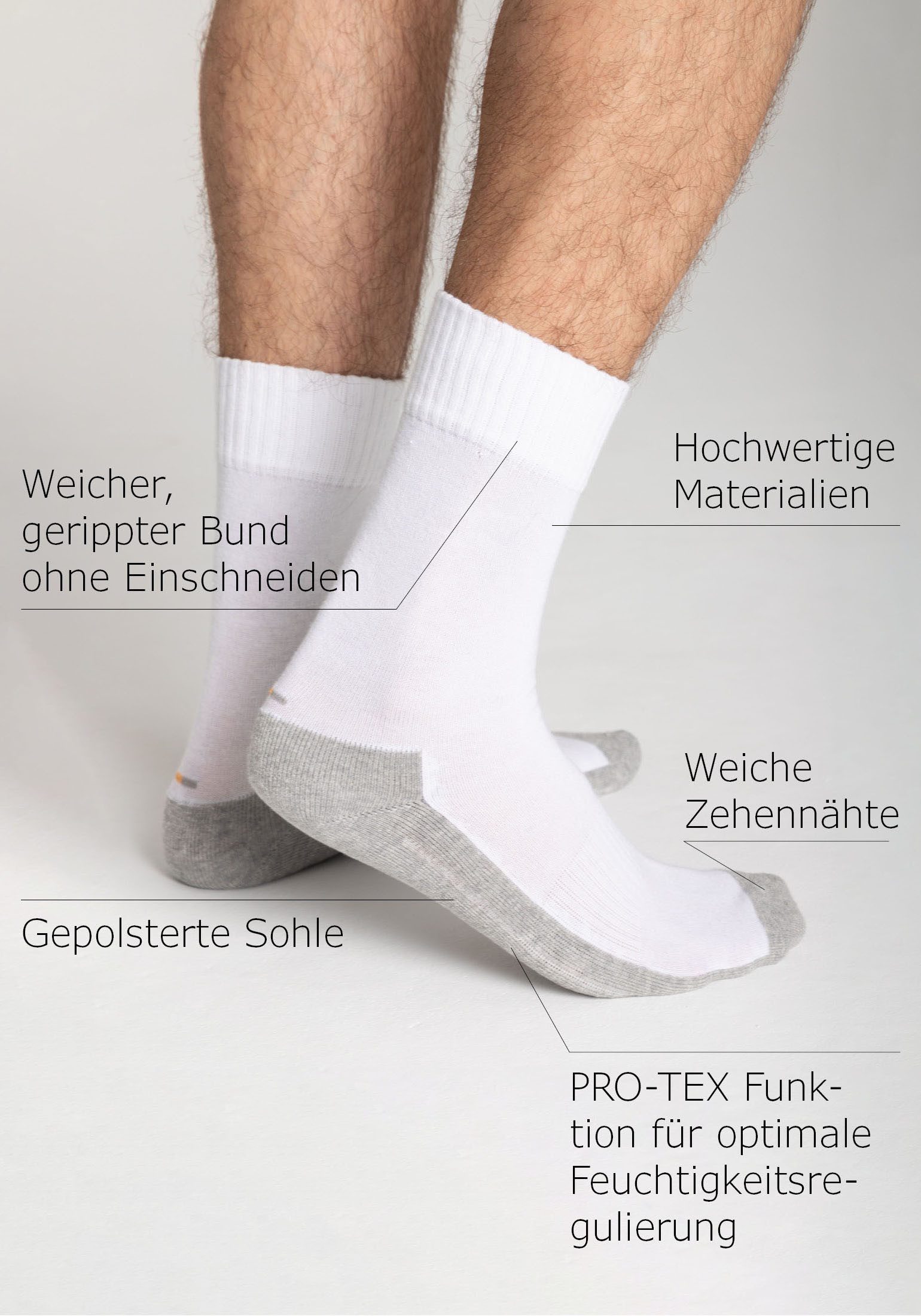 Camano Sportsokken Function met vochtregulerend materiaal (set, 4 paar)