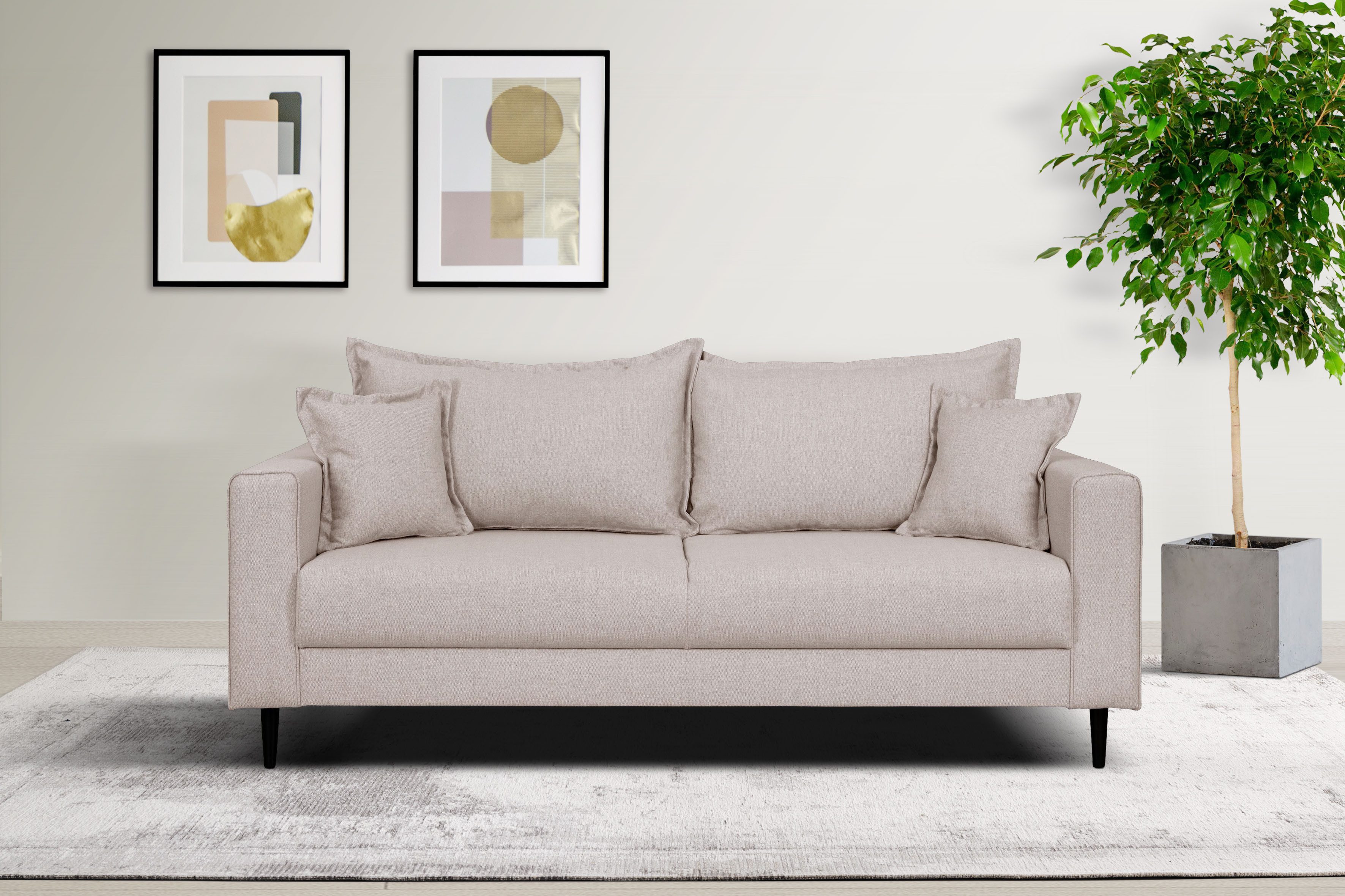 Home affaire 2-zitsbank VEYRAS, hoog zitcomfort, afmetingen B/D/H: 162/84/76 cm beige, 2-zitsbanken, 162 cm