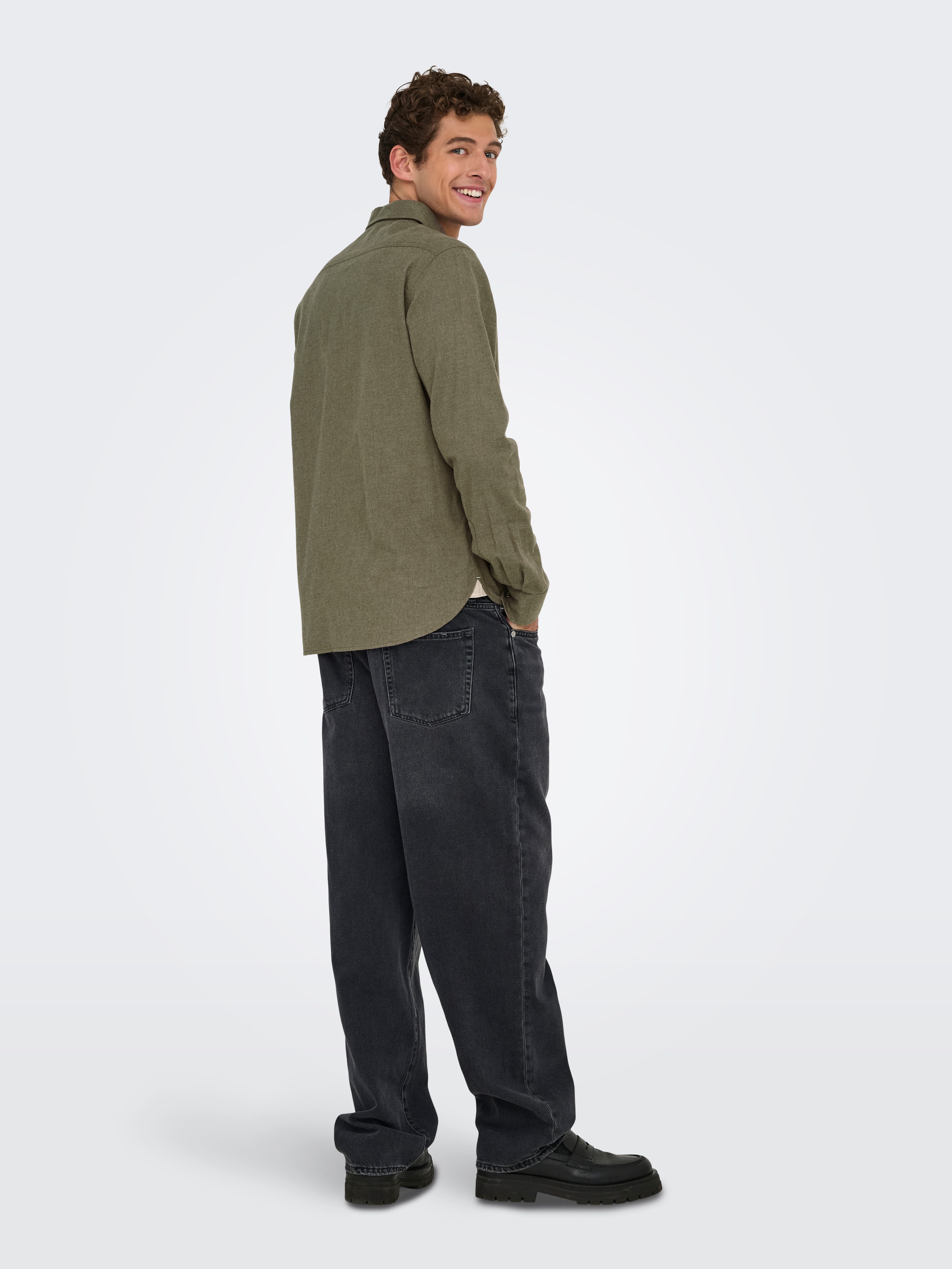 ONLY & SONS Overhemd met lange mouwen ONSROAD LIFE REG MELANGE LS SHIRT NOOS
