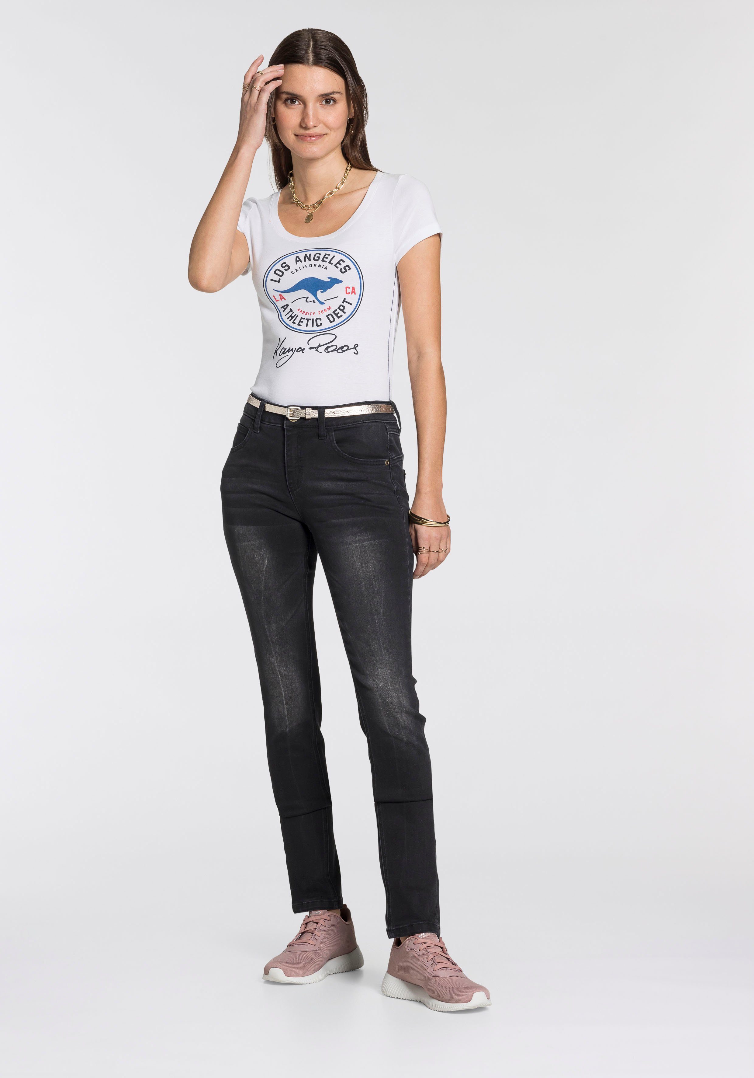 KangaROOS Relax fit jeans RELAX-FIT HIGH WAIST enkelvrije snit, omrolbare broekspijpen