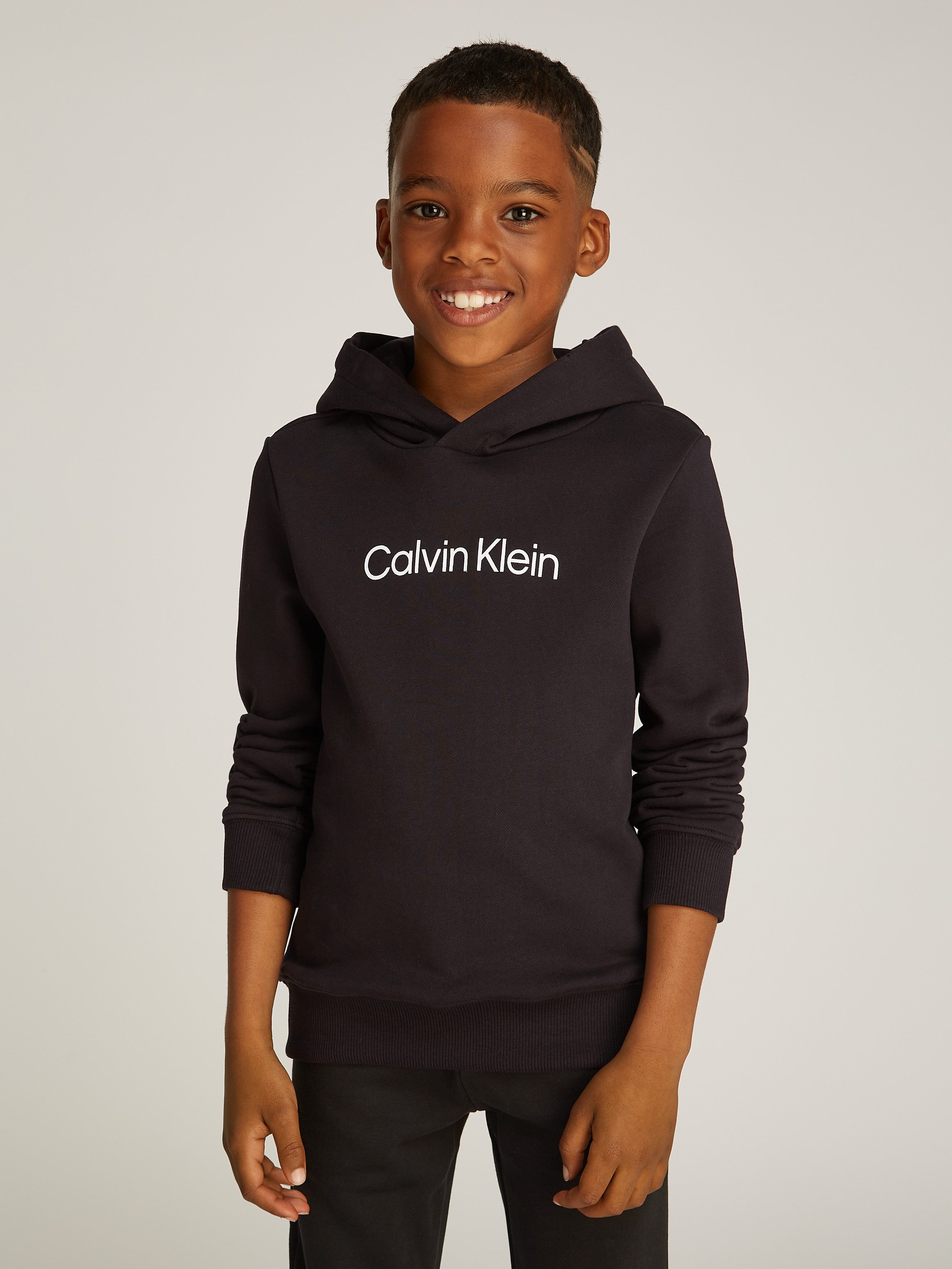 Calvin Klein Hoodie INST. LOGO REG. TERRY HOODIE voor kinderen tot 16 jaar en met logo-opdruk