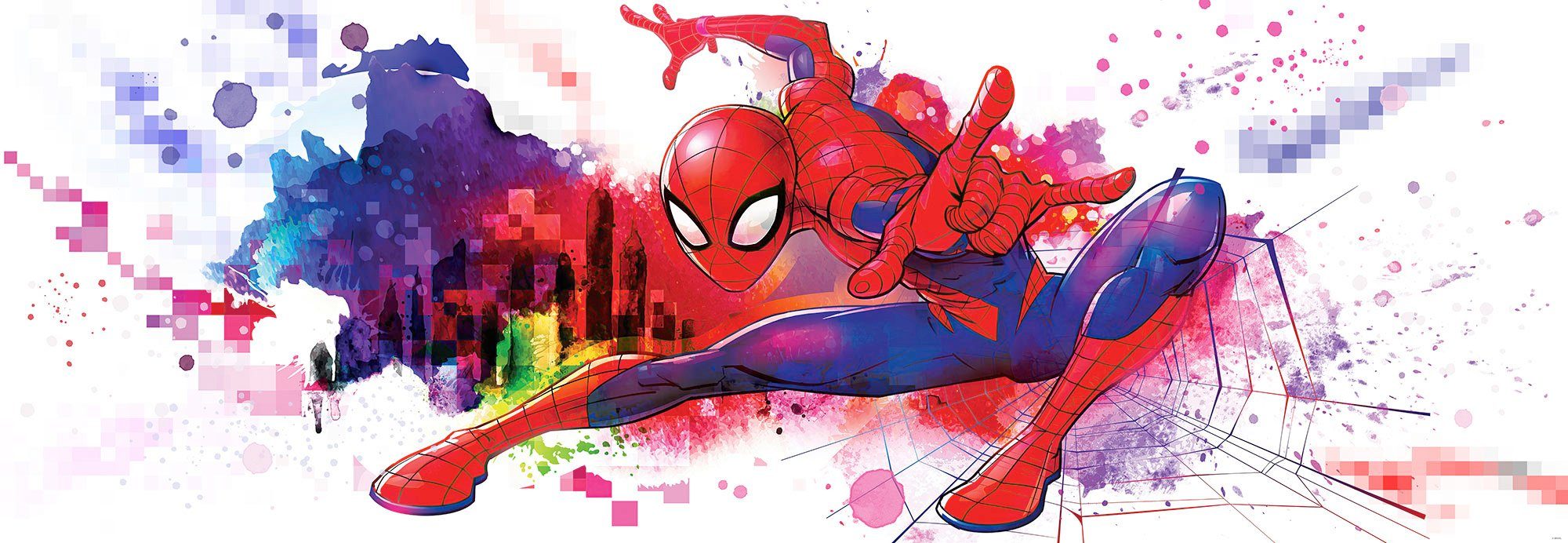 Komar Spider-man Graffiti Art Papier Fotobehang 368x127cm 4-delen