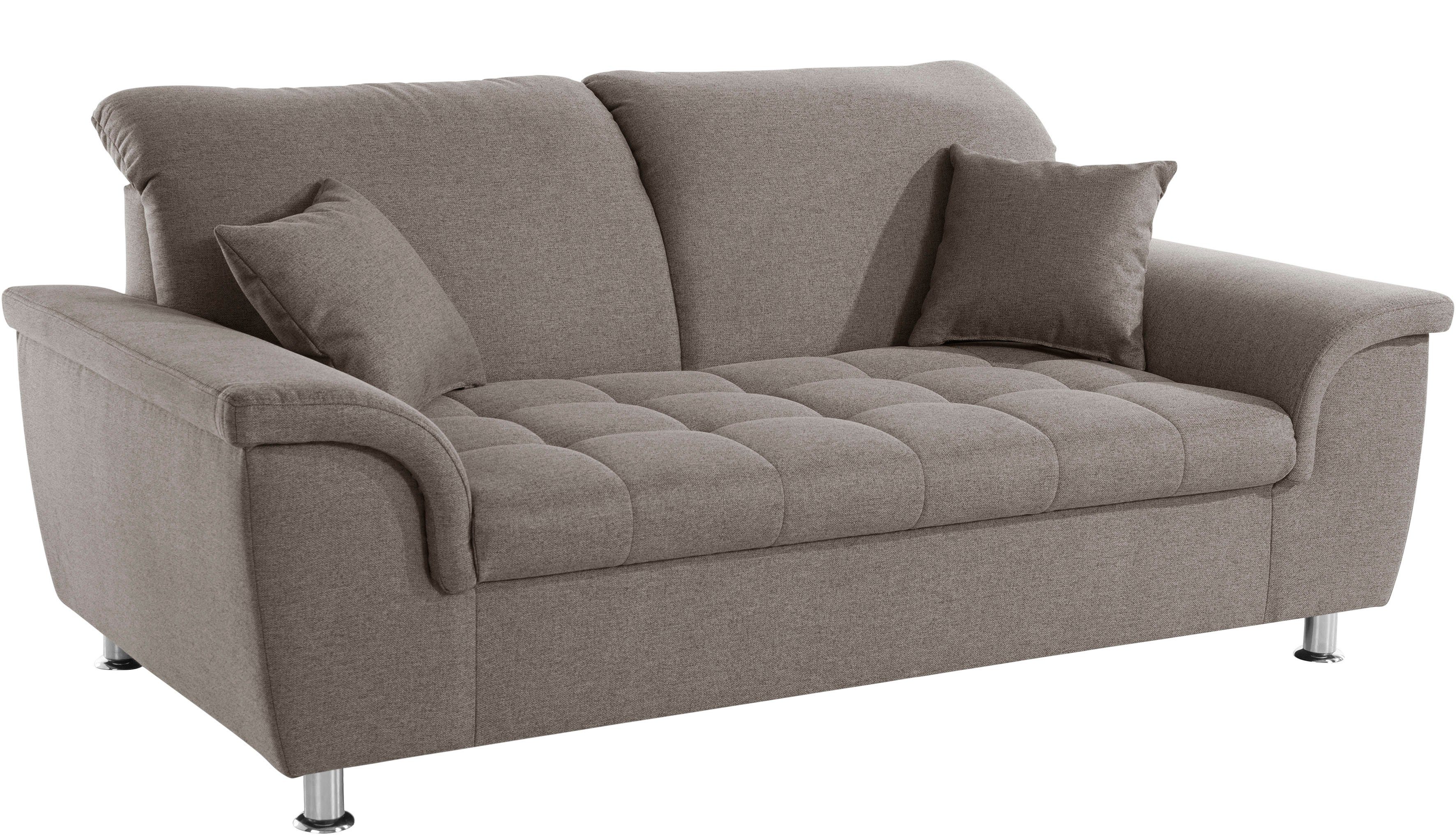 DOMO collection 2-zitsbank Franzi, tijdloos & elegant, moderne zittingstikking naar keuze met verstelbare hoofdsteun, inclusief sierkussen