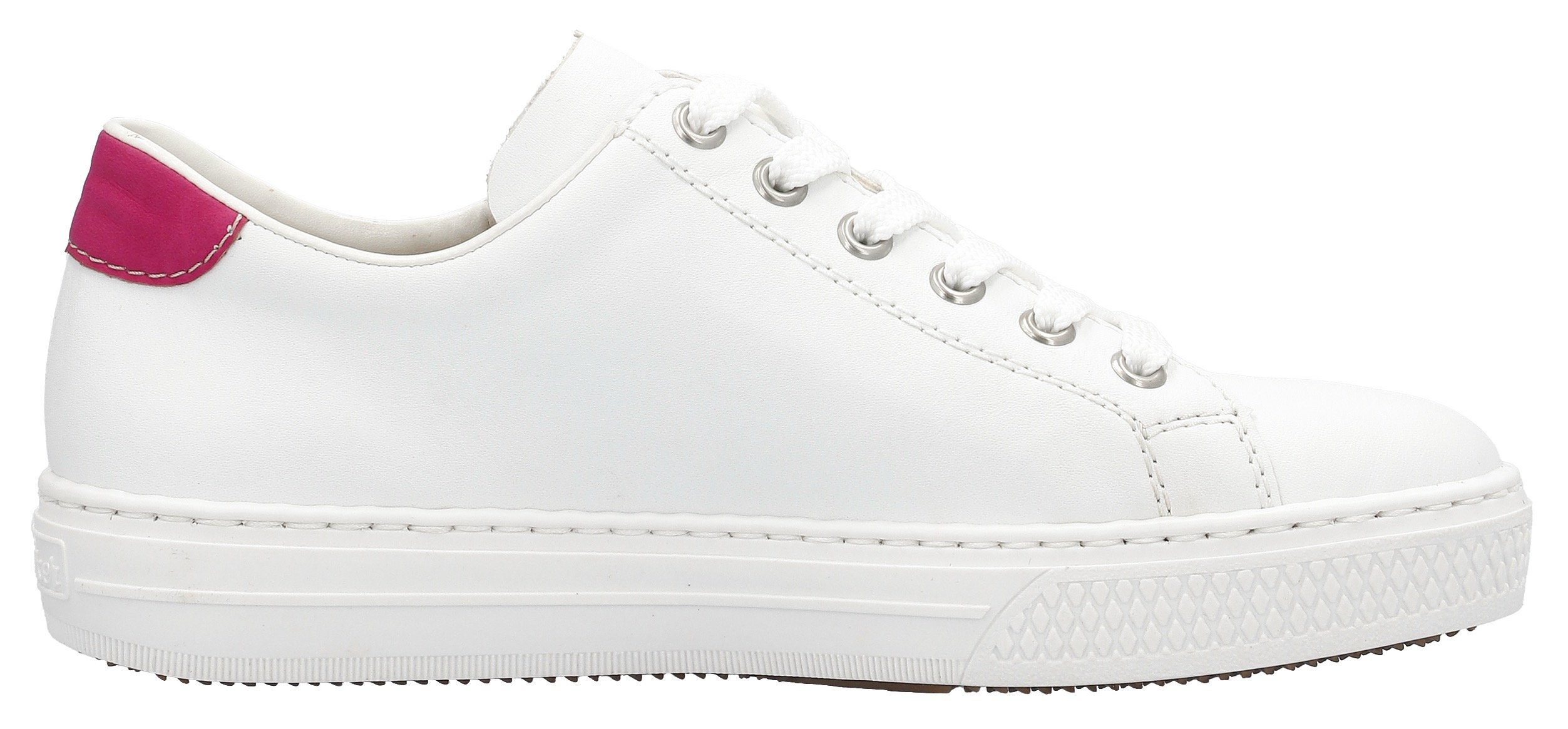 Rieker Sneakers met zijbloemborduurwerk, vrijetijdsschoen, lage schoen, veterschoen