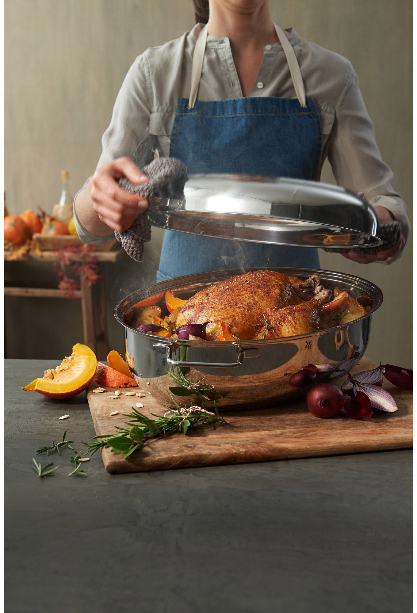 WMF Braadpan inductie Deksel als inductiepan bruikbaar, inclusief vleesthermometer (1-delig)