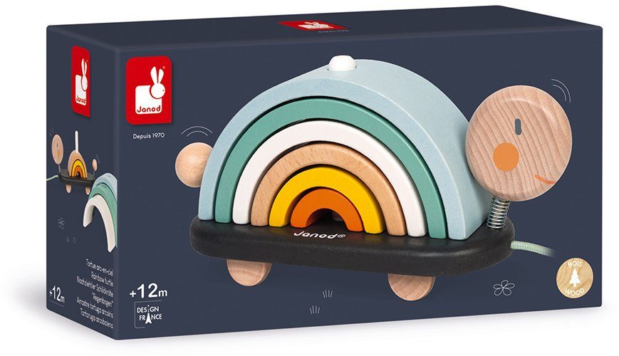 Janod Trekdier Sweet Cocoon, schildpad regenboog