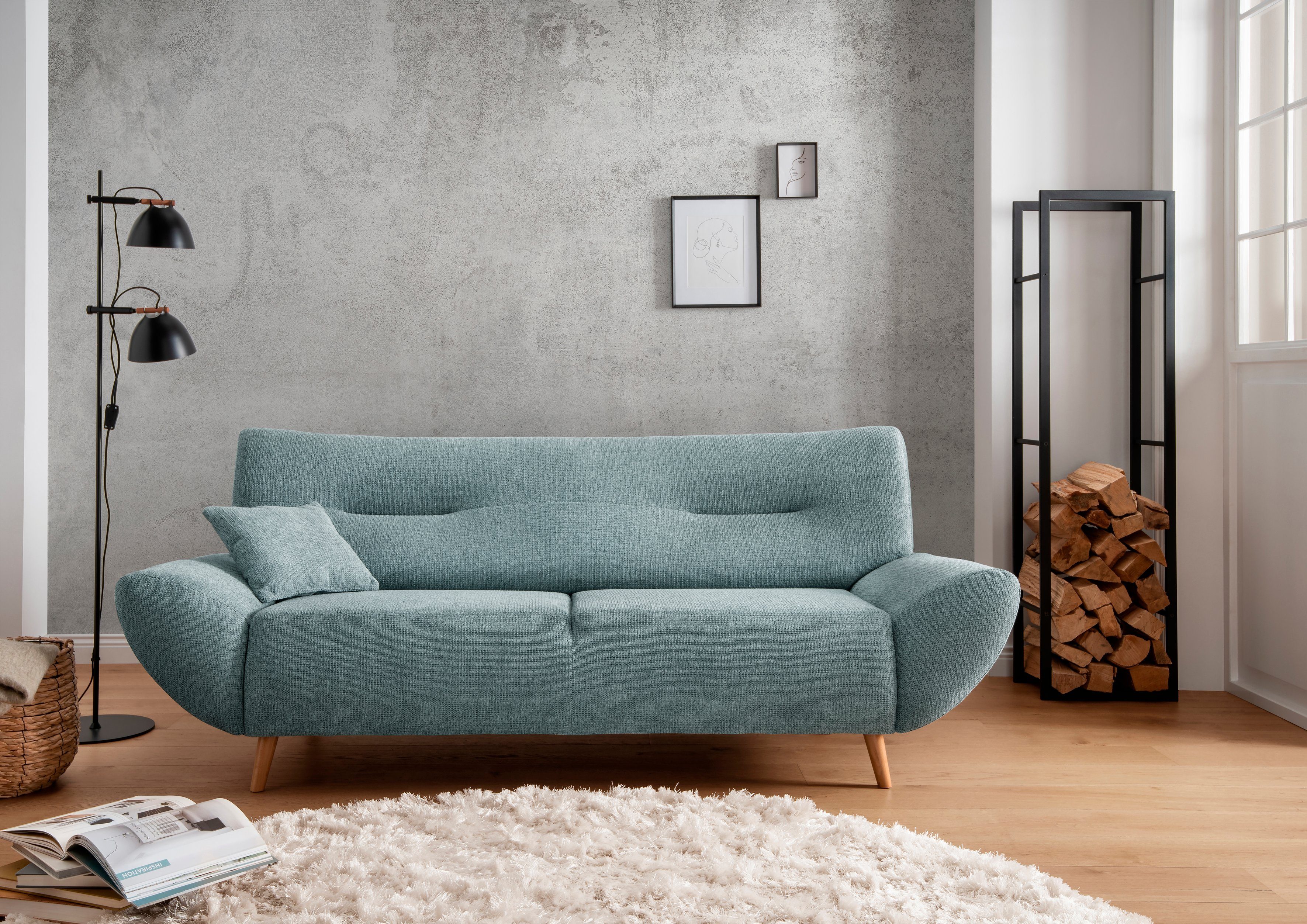 INOSIGN Zithoek Drago elegant en tijdloos, comfortabel, moderne vormtaal leverbaar als fauteuil/hoekbank, diverse stoffen, incl. 2 sierkussens (set, 3-delig)