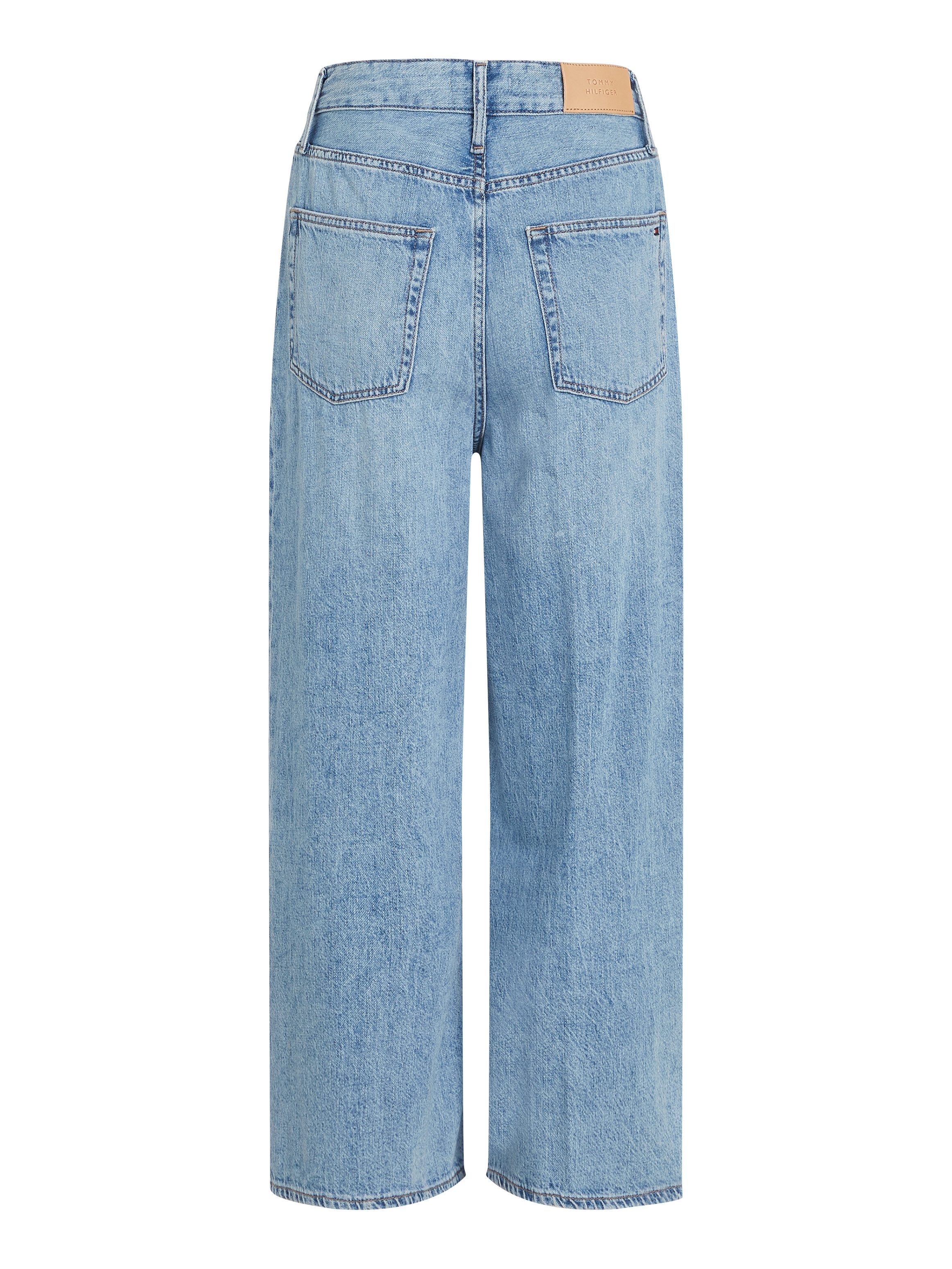 Tommy Hilfiger Wijde jeans WIDE LEG HIGH WAIST met logo-badge, in blauwe wassing