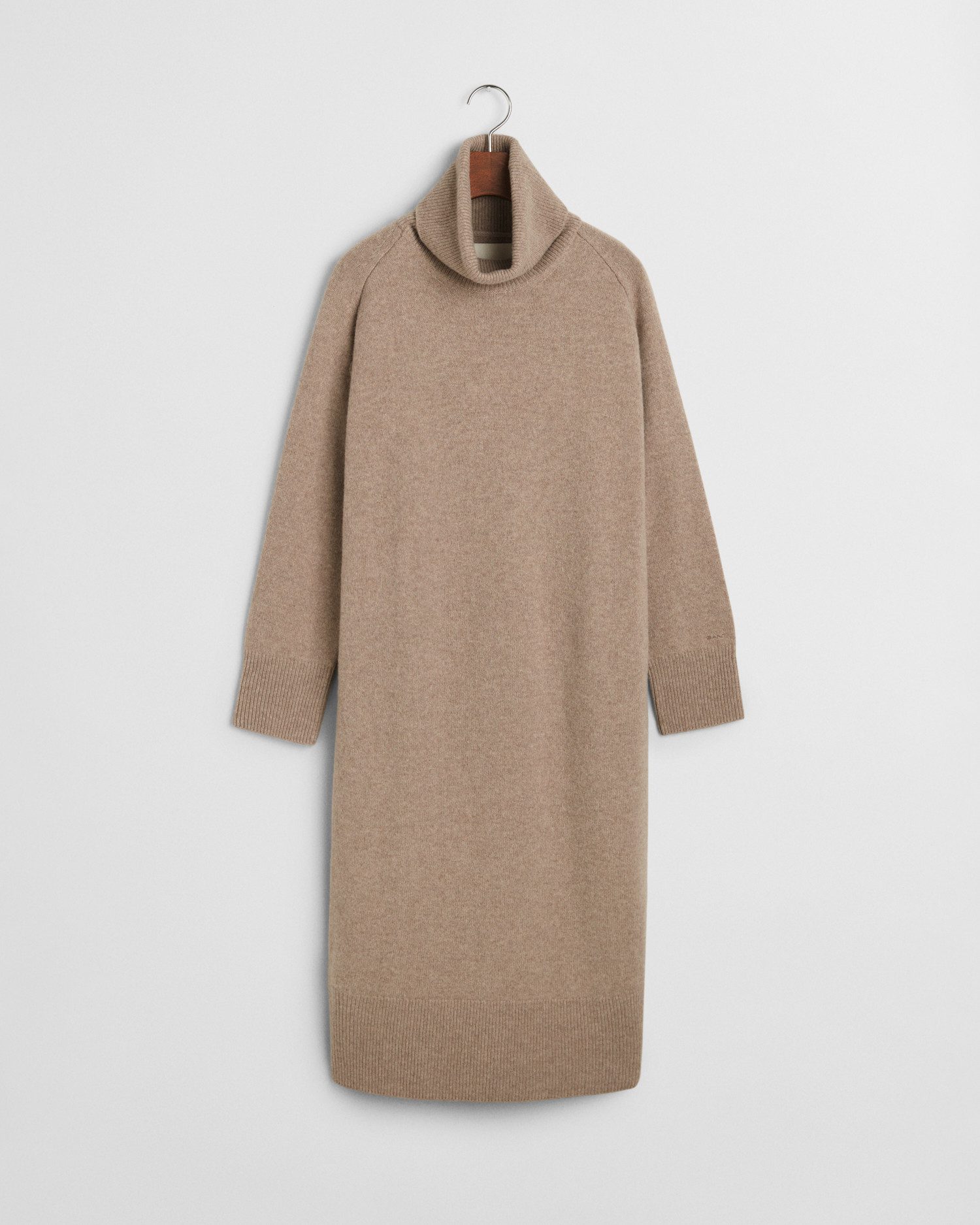 Gant Midi-jurk HERRINGBONE DETAIL ROLLNECK DRESS