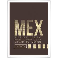 wall-art poster artprint mex luchthaven mexico city poster, artprint, wandposter (1 stuk) multicolor
