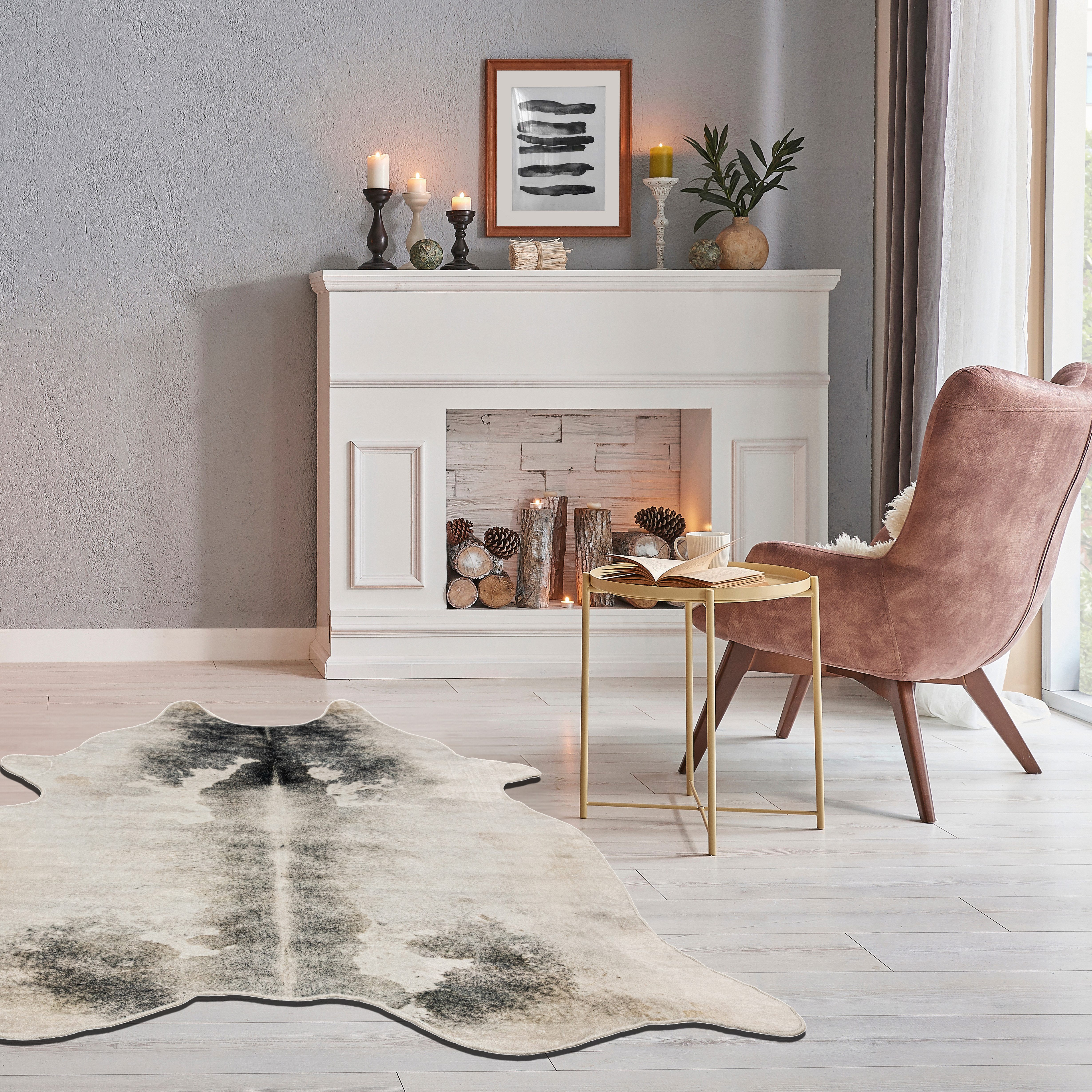 Gino Falcone Vachtvloerkleed Emilia Kunstbont, bedrukt, koeienhuid-look, ideaal voor de woonkamer & slaapkamer