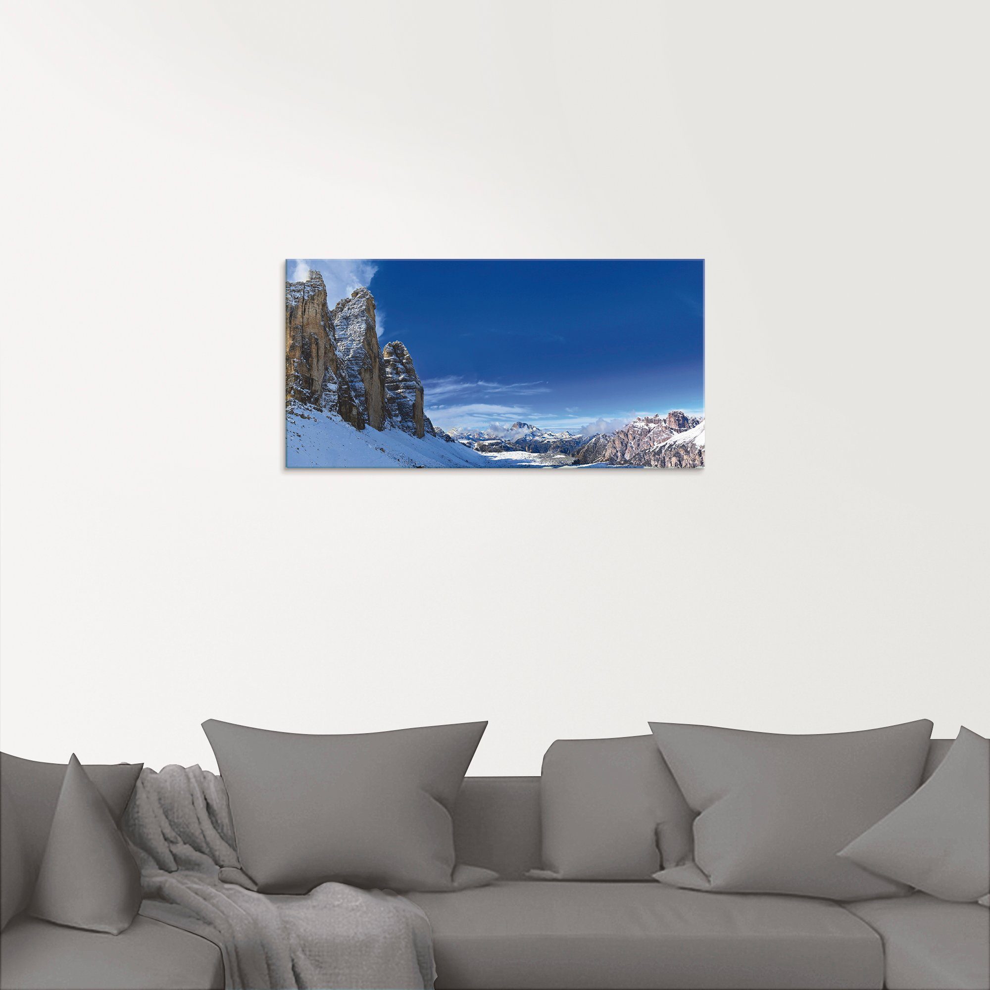 Artland Print op glas Drei Zinnen-route in de Dolomieten