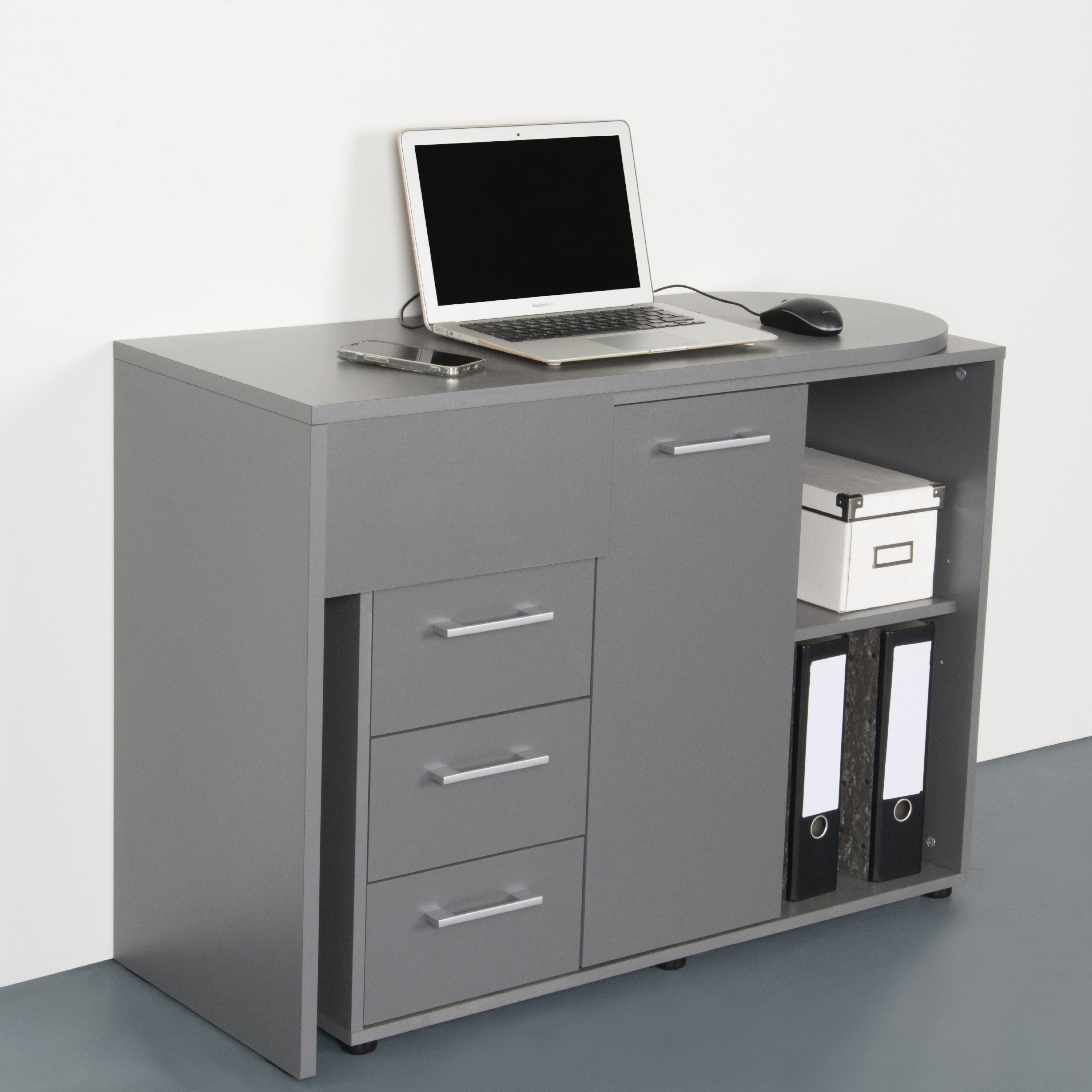 VOGL Möbelfabrik Bureau 1246 mit schwenkbarer Tischplatte draaibaar tafelblad, ruimtebesparend, made in germany