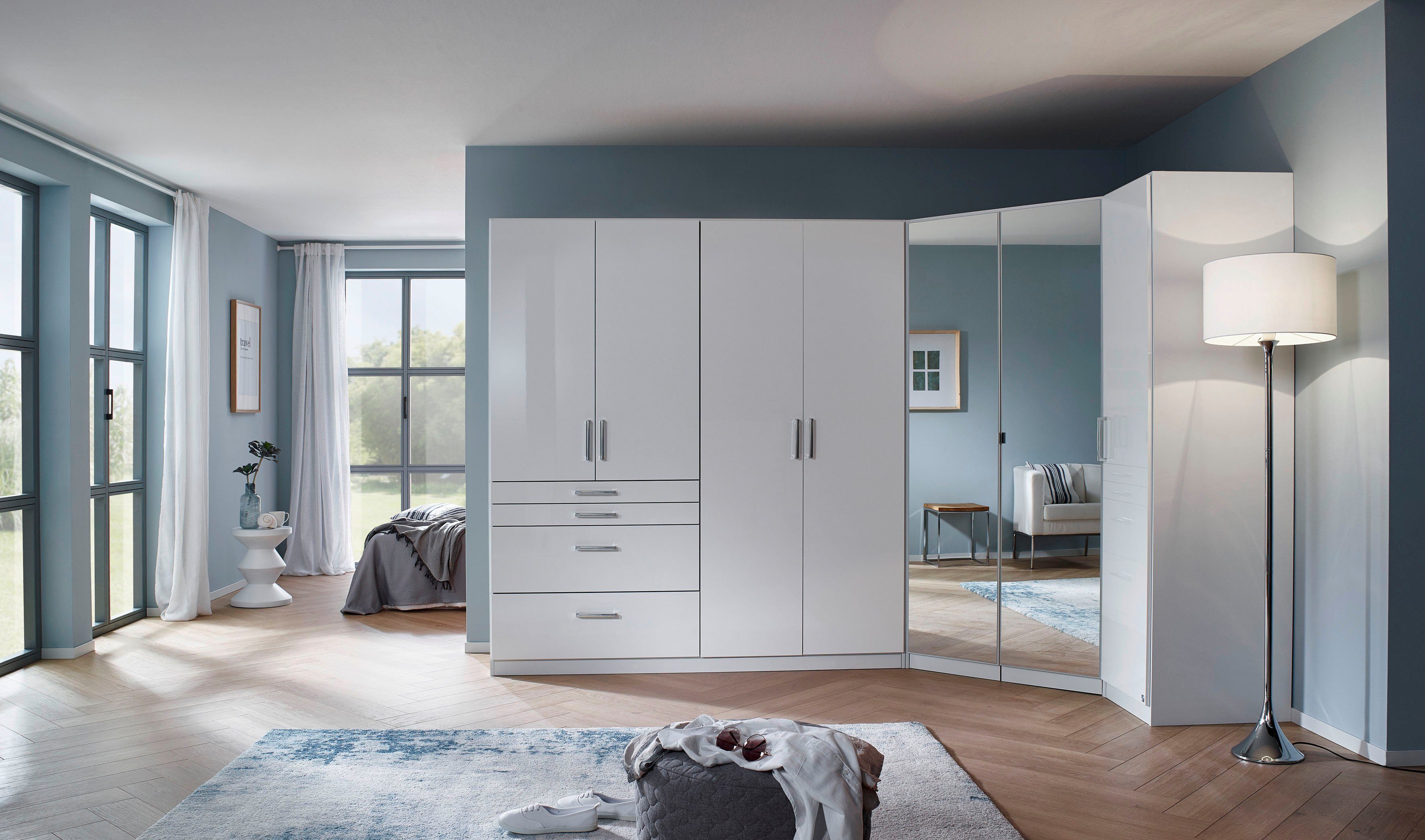 rauch Kastenset Kledingkast kast garderobe garderobekast hoekkast HOMBURG veel opbergruimte, bovenste lade met indeling made in germany