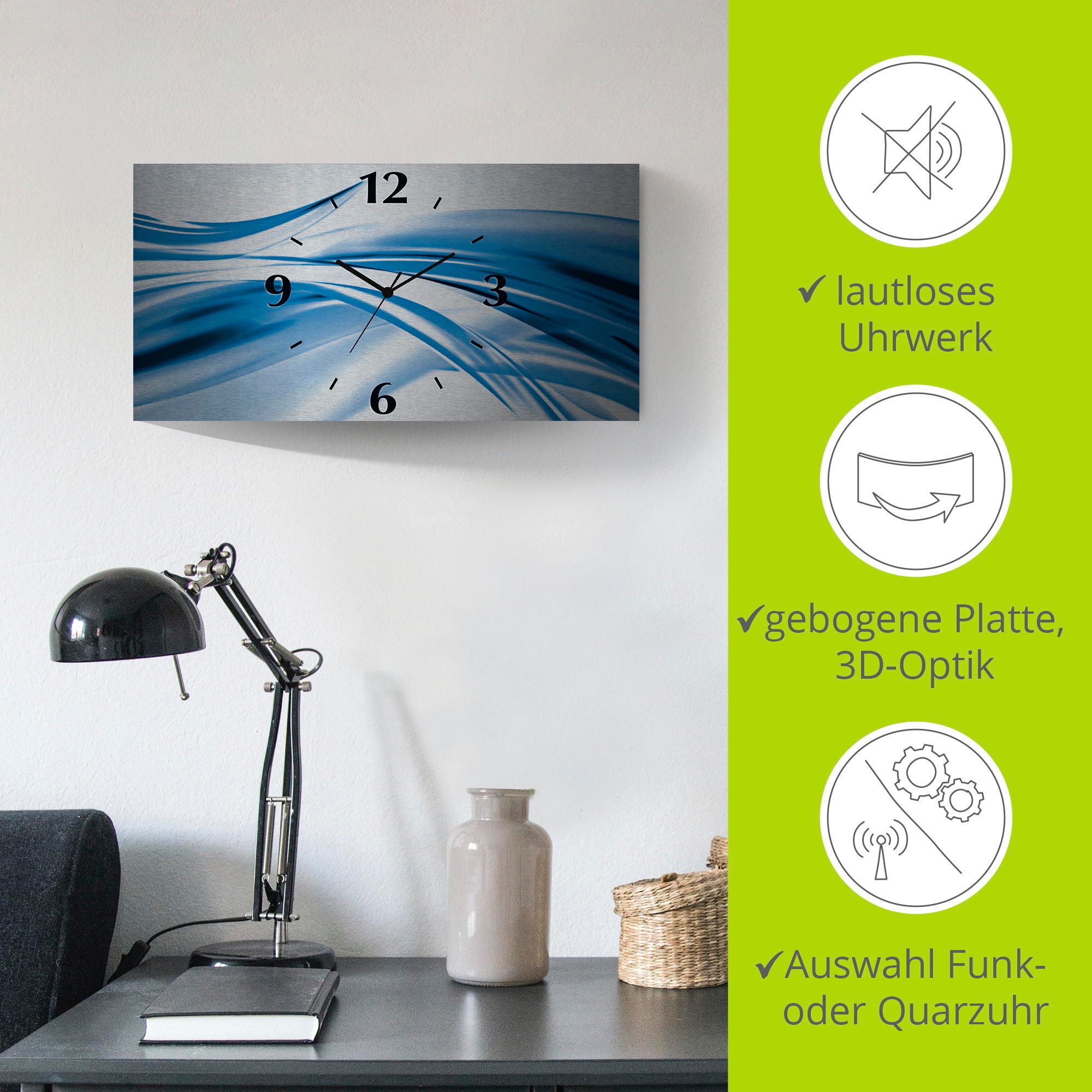 Artland Wandklok Mooie golf - abstract 3d-look geschulpt, met kwarts- of radiografisch uurwerk, verschillende maten
