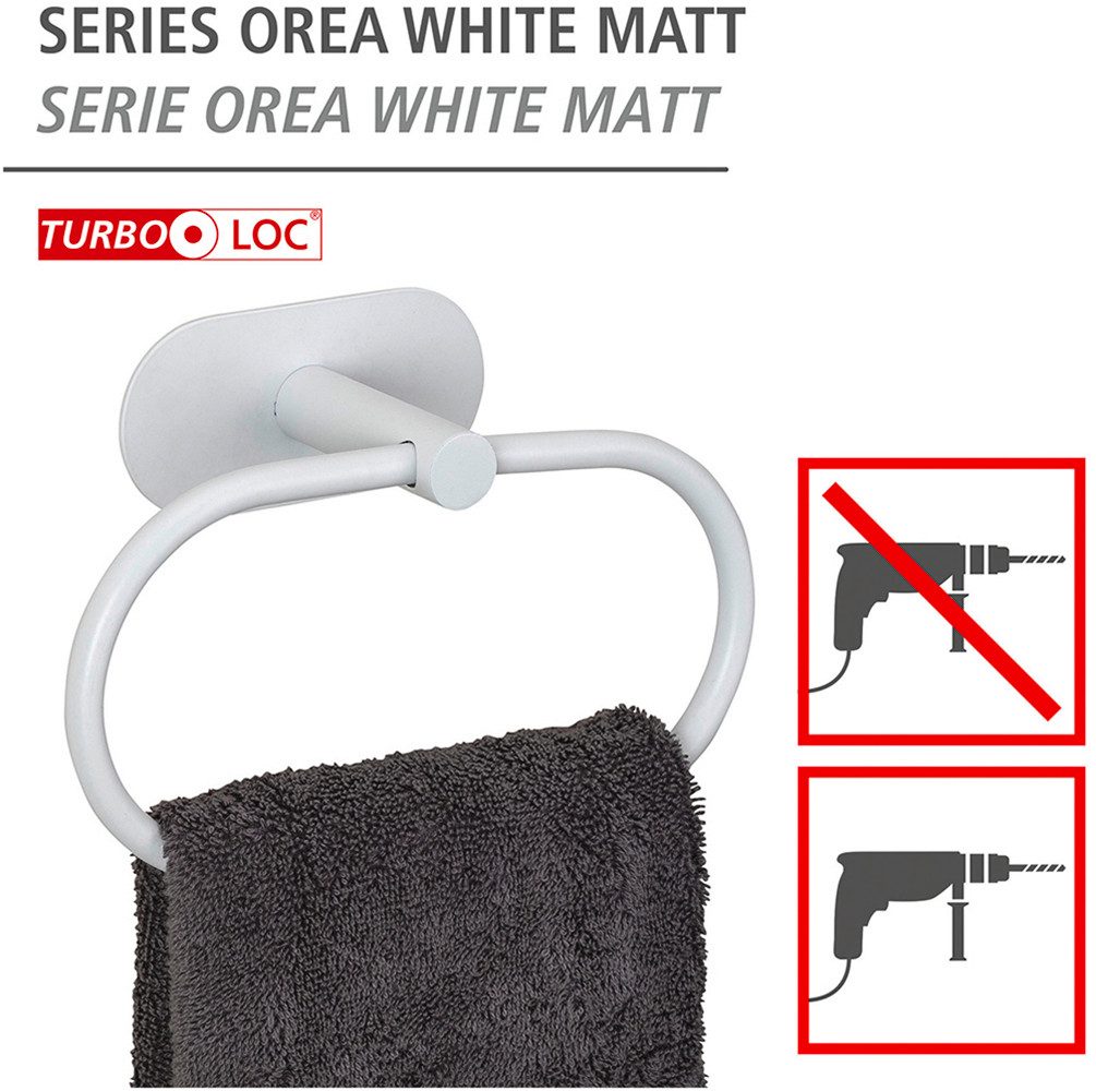 WENKO Handdoekring Turbo-Loc® model Orea van edelstaal, bevestigen zonder boren