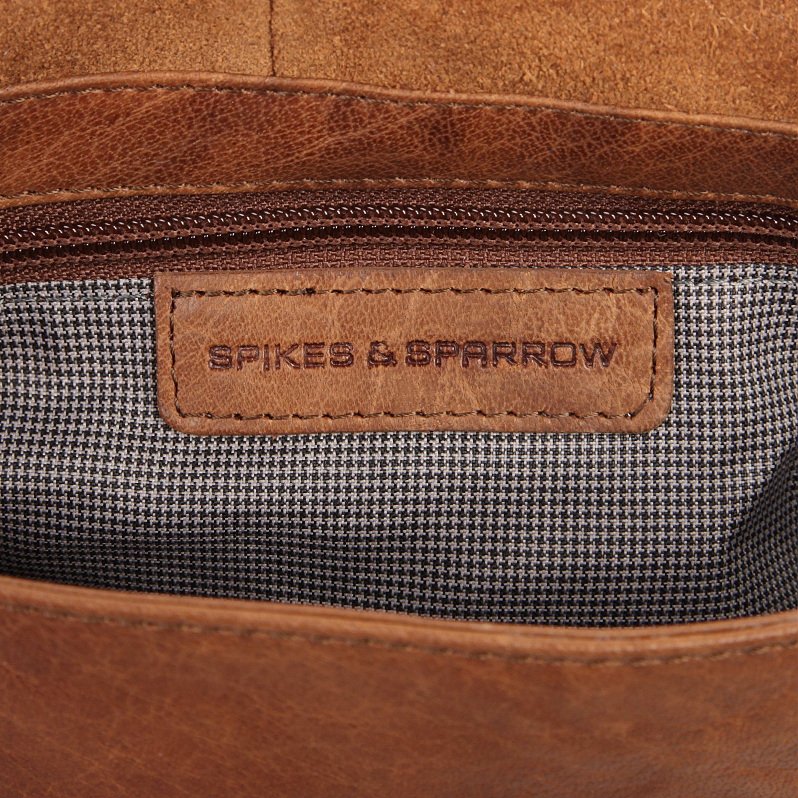 Spikes & Sparrow Schoudertas echt leer, made in italy