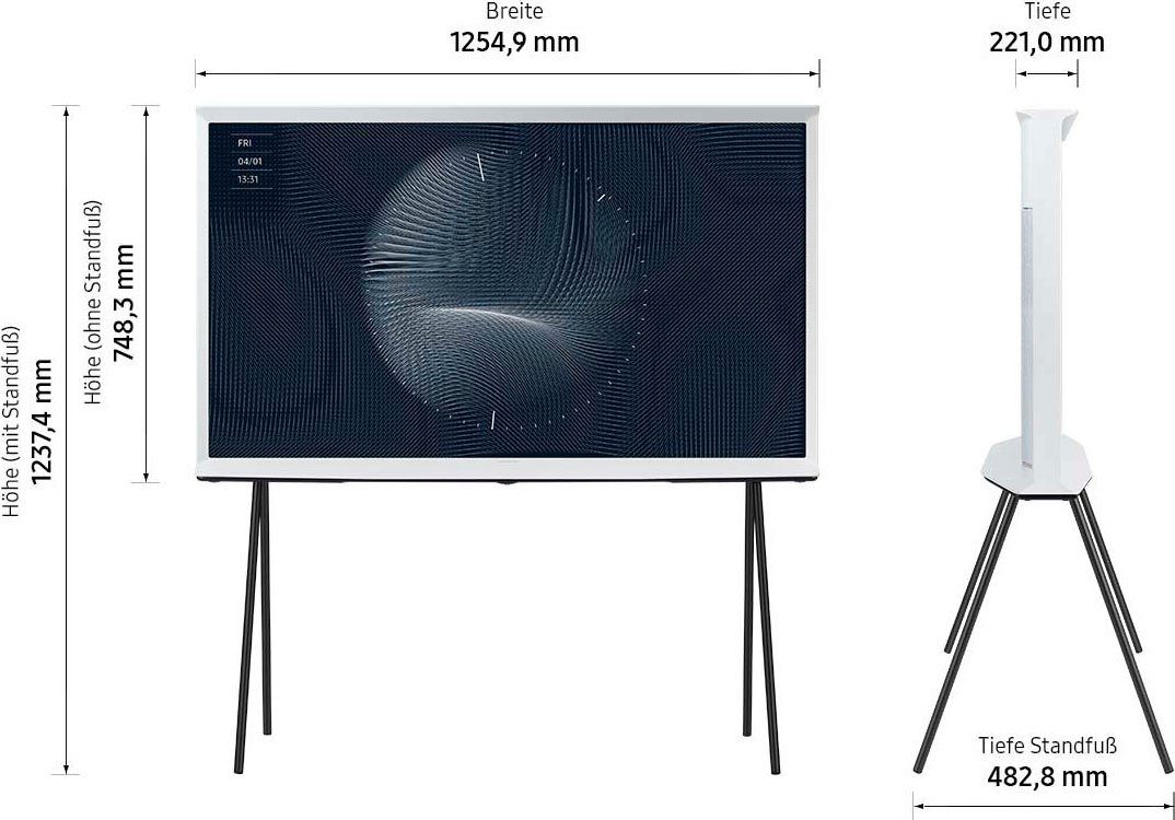 Samsung Led-lifestyle-TV 55" QLED 4K The Serif (2022), 138 cm / 55", Smart TV, Quantum HDR, Beste upscaling dankzij Quantum processor 4k, Mat display