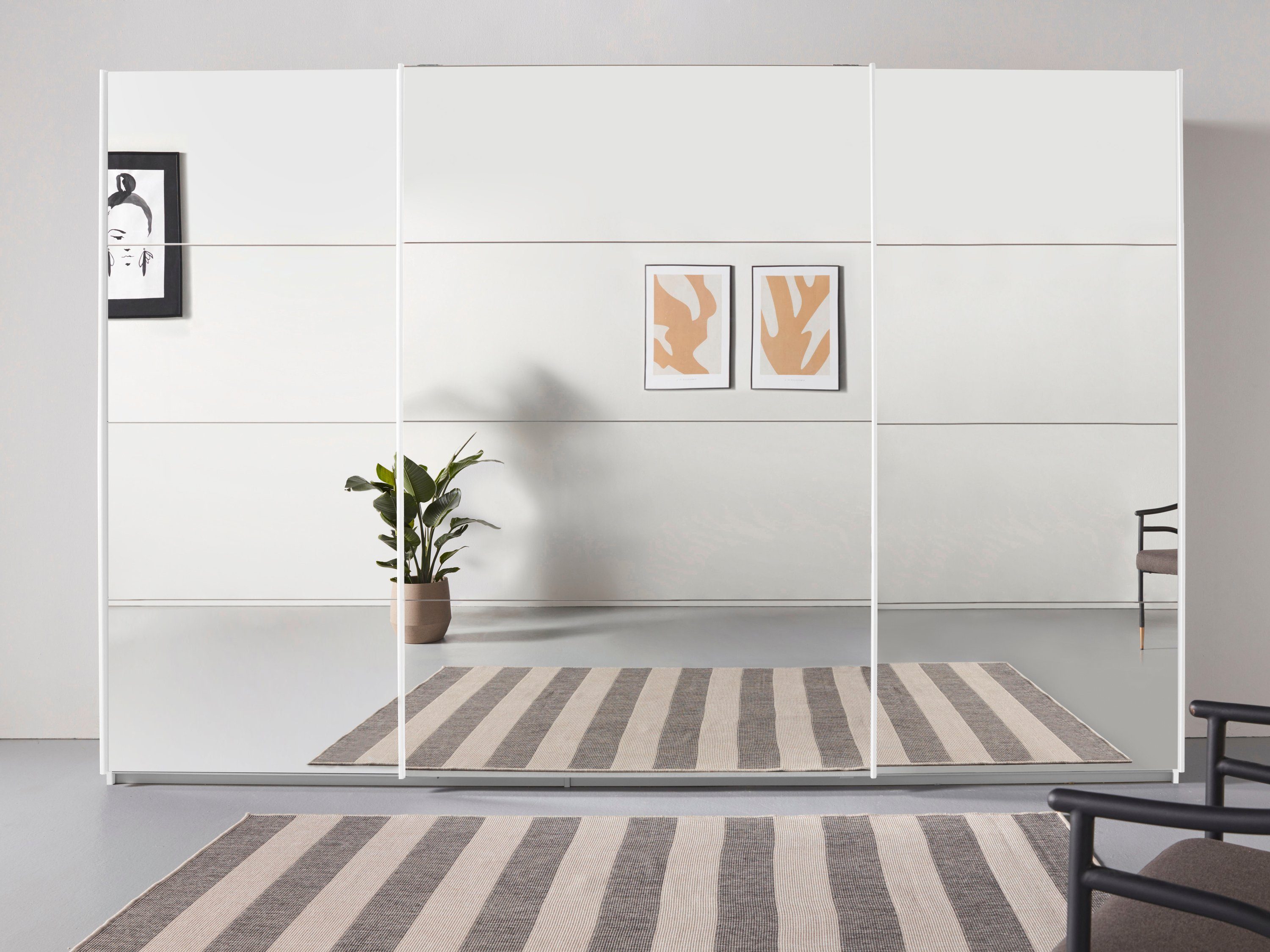 rauch Zweefdeurkast Kledingkast kast garderobe ORACLE met spiegelfront inclusief lade-inzet en extra legplanken made in germany