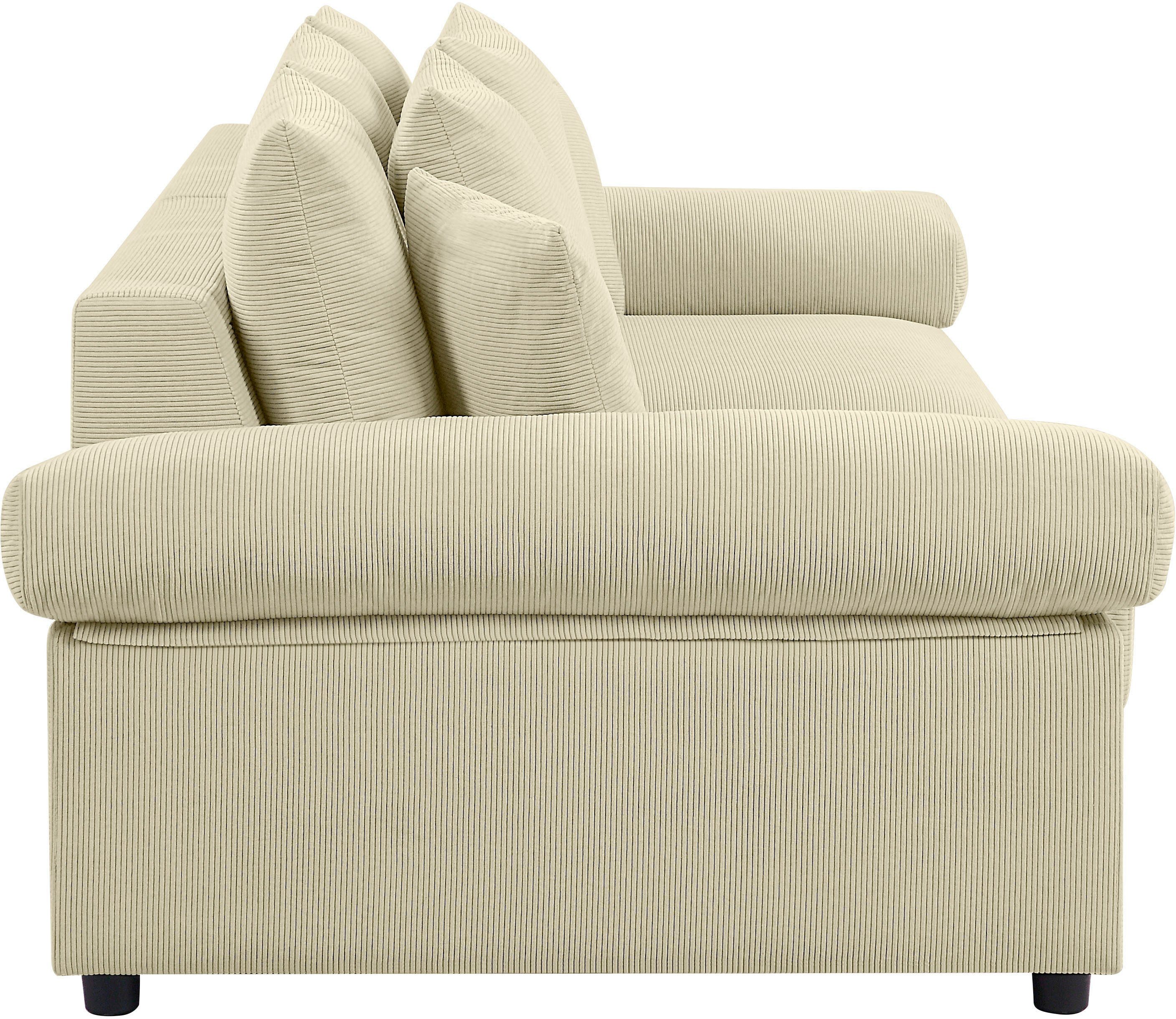 ATLANTIC home collection Megabank Bjoern met cordbekleding, xxl-zitoppervlak, met binnenvering, vrij plaatsbaar