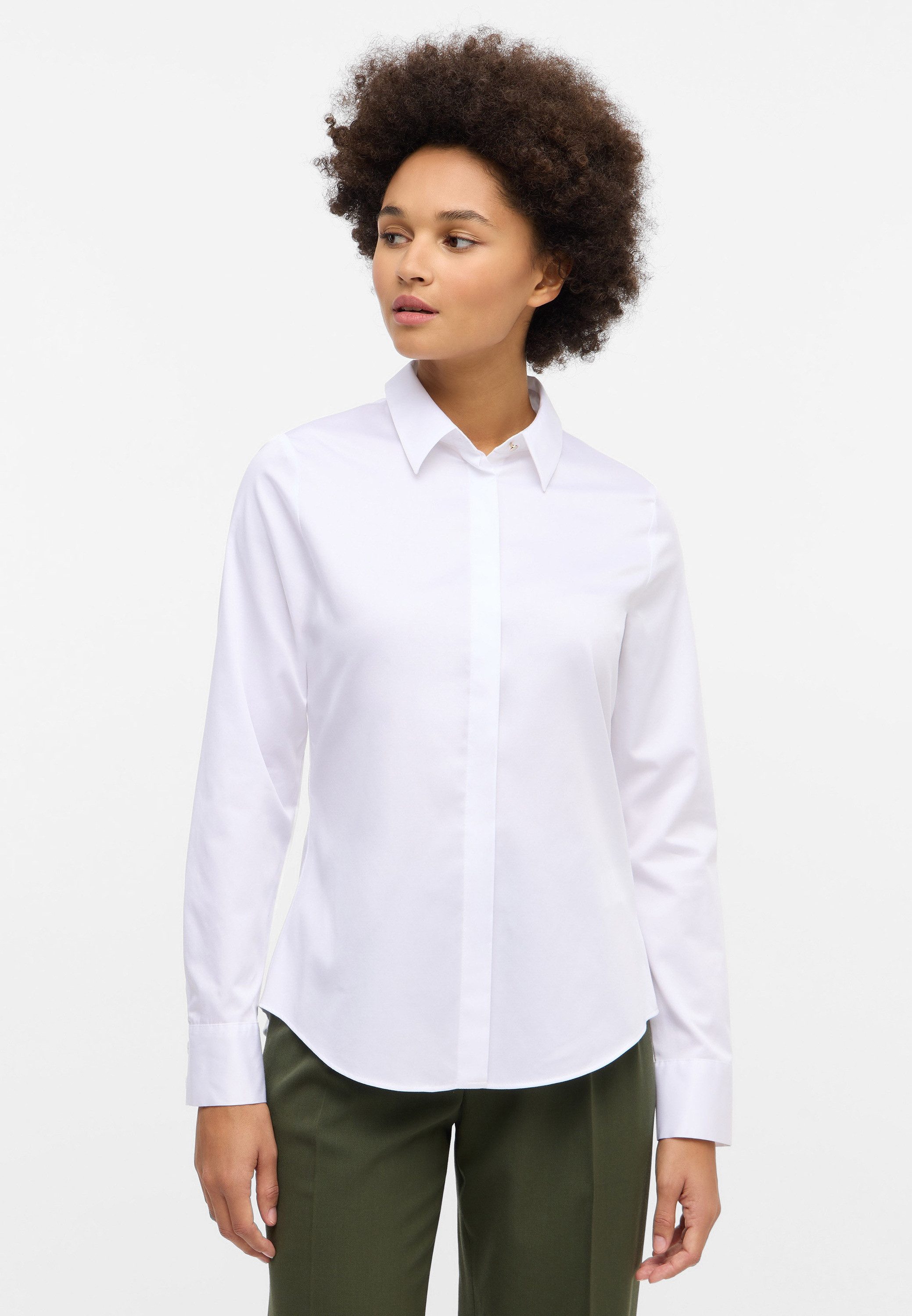 Eterna Overhemdblouse FITTED EASY IRON (gemakkelijk te strijken) dames dames overhemden maat 40 wit