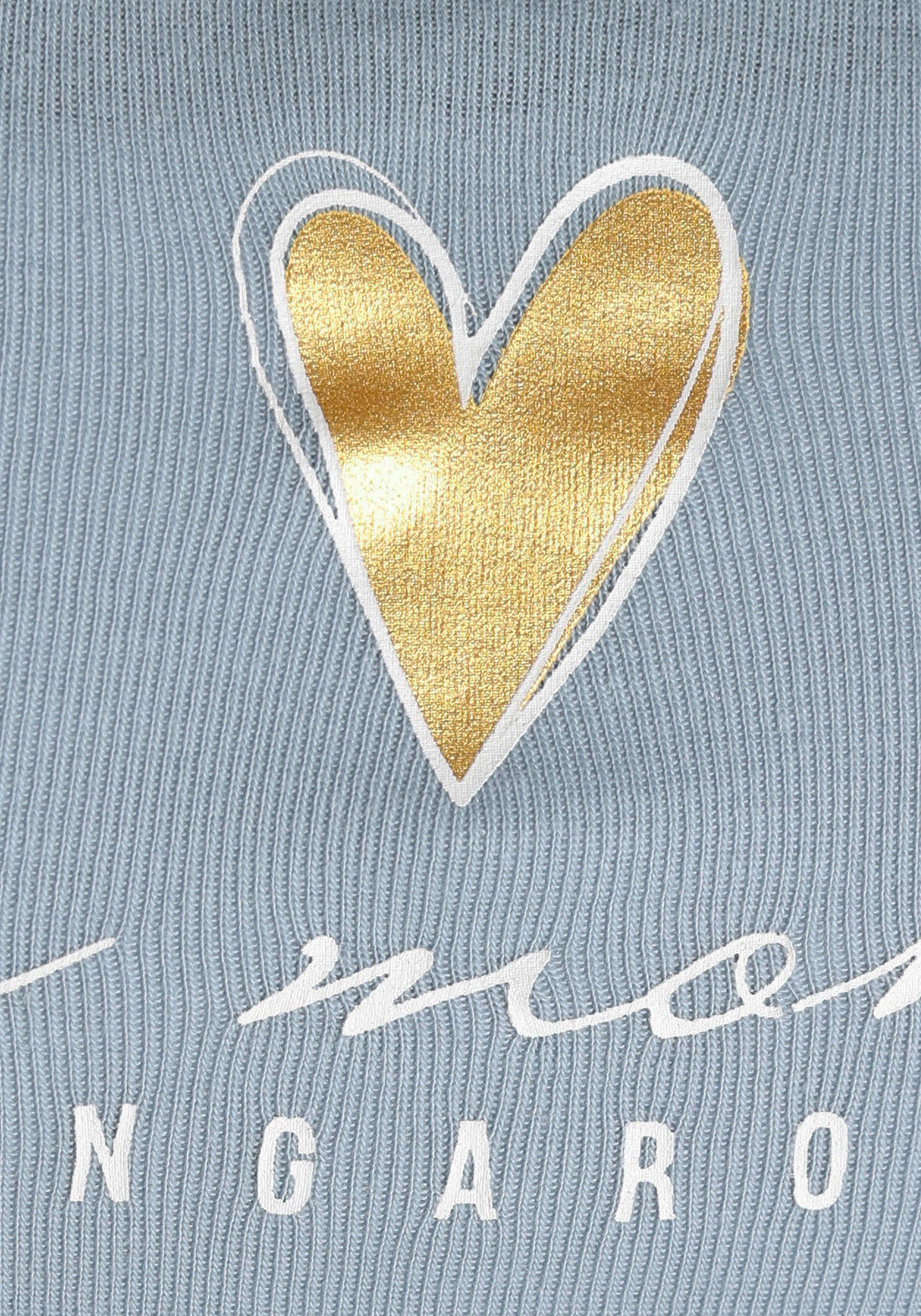 KangaROOS Longsleeve Lange mouwen, zeer figuurvolgend en heupbedekkend, met hartjes-detail