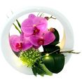 i.ge.a. kunstorchidee orchidee in een keramieken pot, met ledverlichting roze