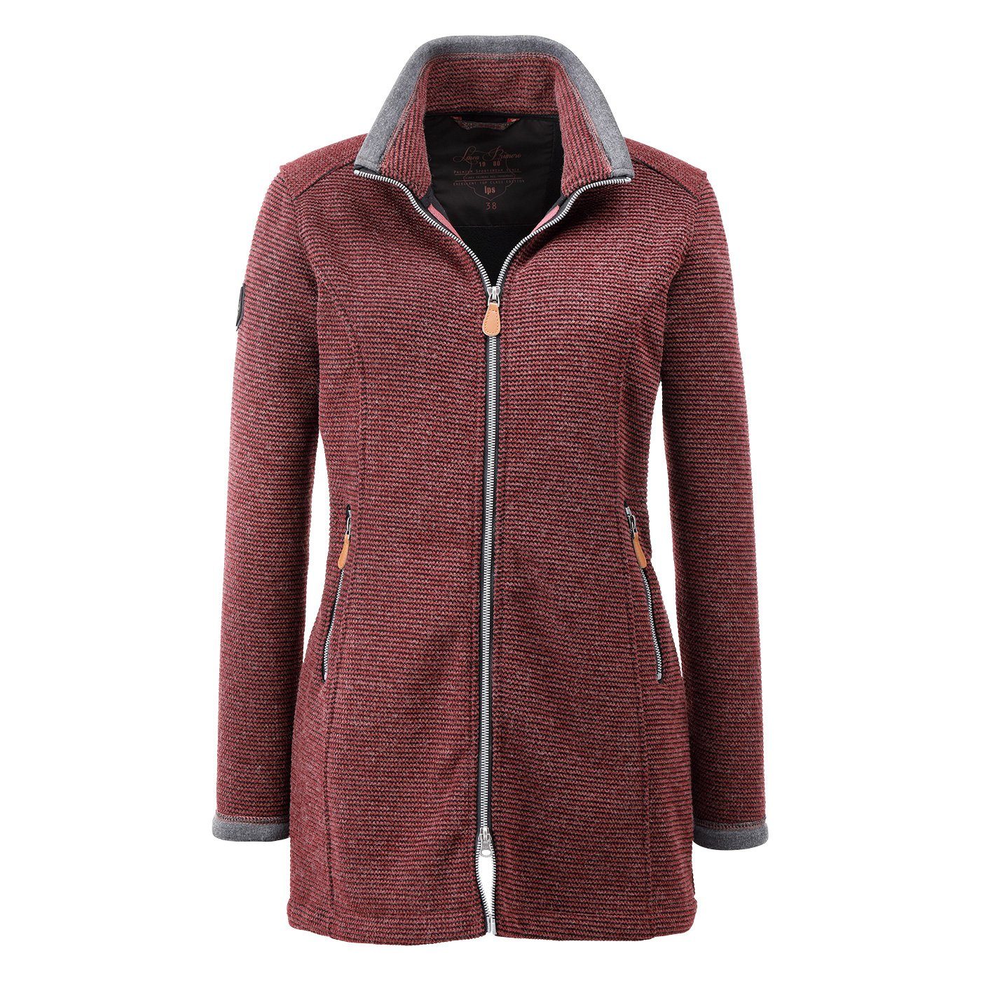 DEPROC Active Gebreide jas AMYWOOD LONG buitengewone lange fijngebreide jas met contrastdetails