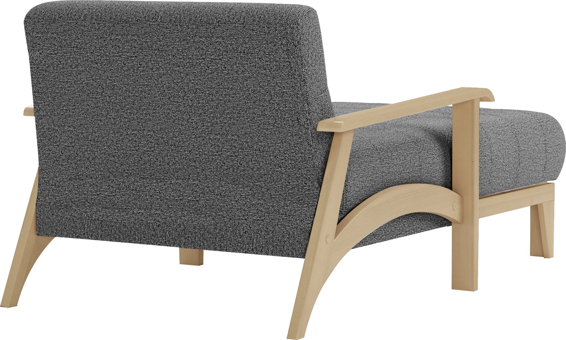 sit&more Récamier Billund Armleuningen van natuurlijk beukenhout, verschillende bekledingen en kleuren
