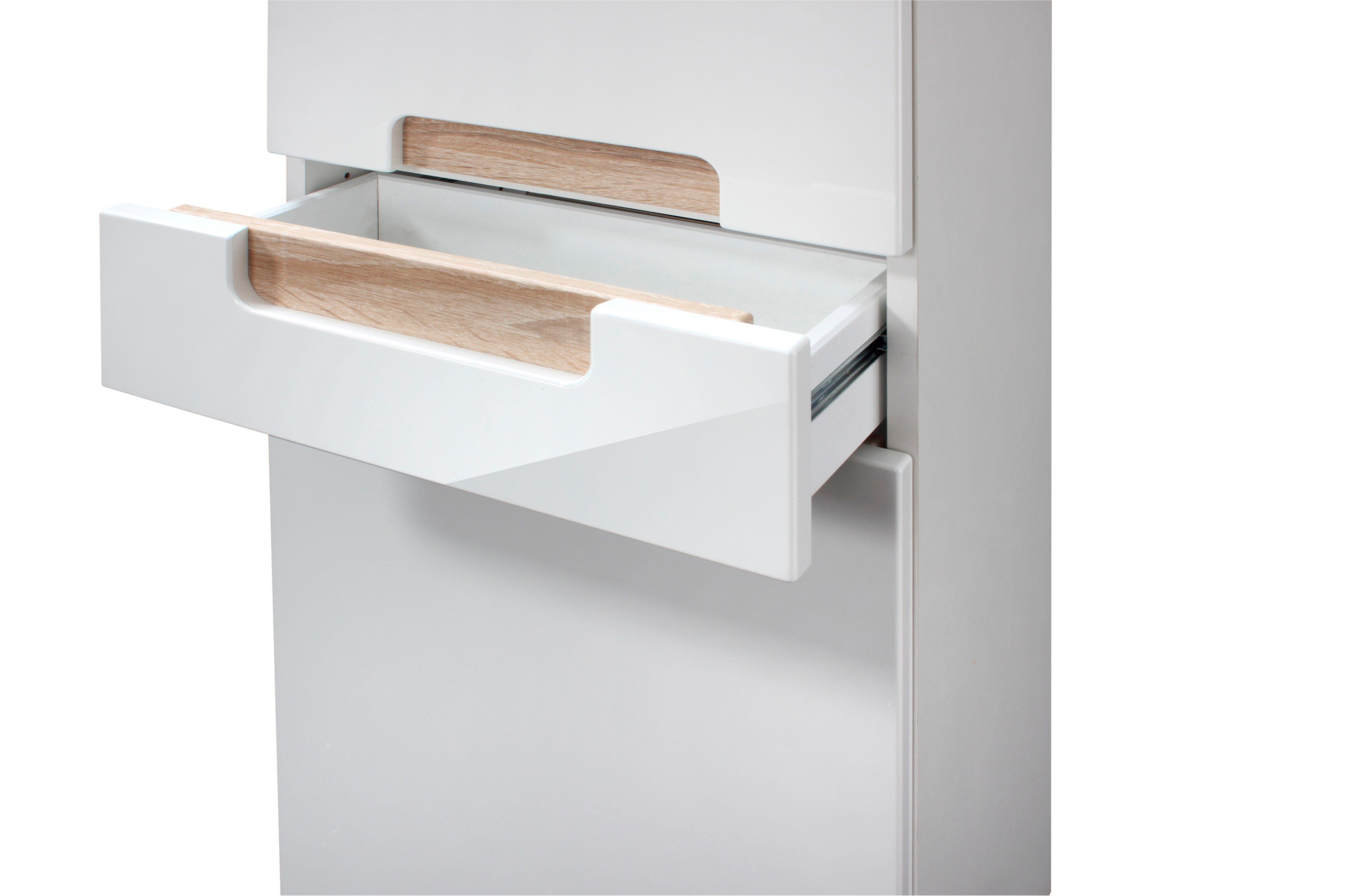 welltime Hoge kast Siena Breedte 40 cm, met hoogglanzende fronten in wit