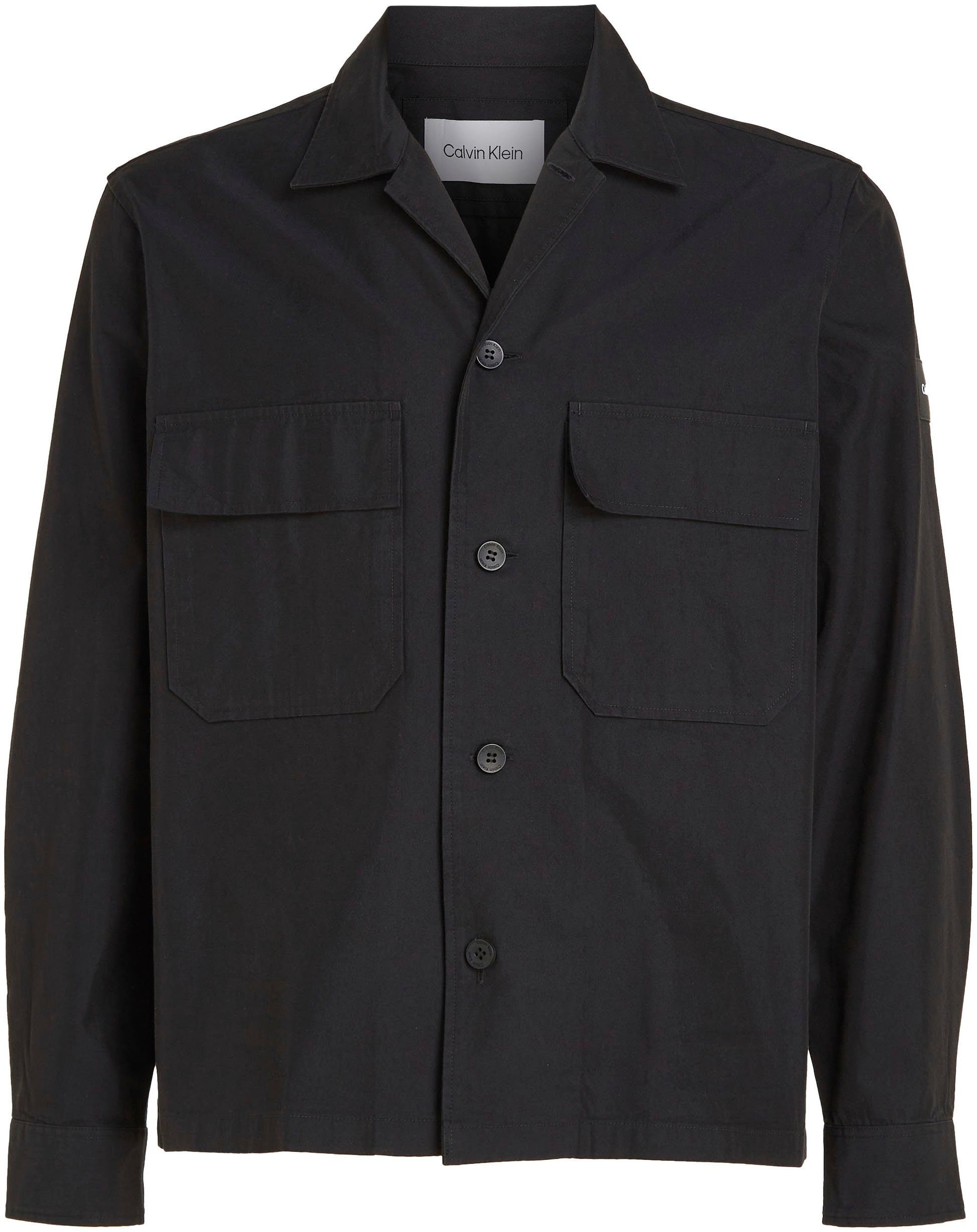 Calvin Klein Overhemd met lange mouwen COTTON NYLON OVERSHIRT met opgestikte borstzakken