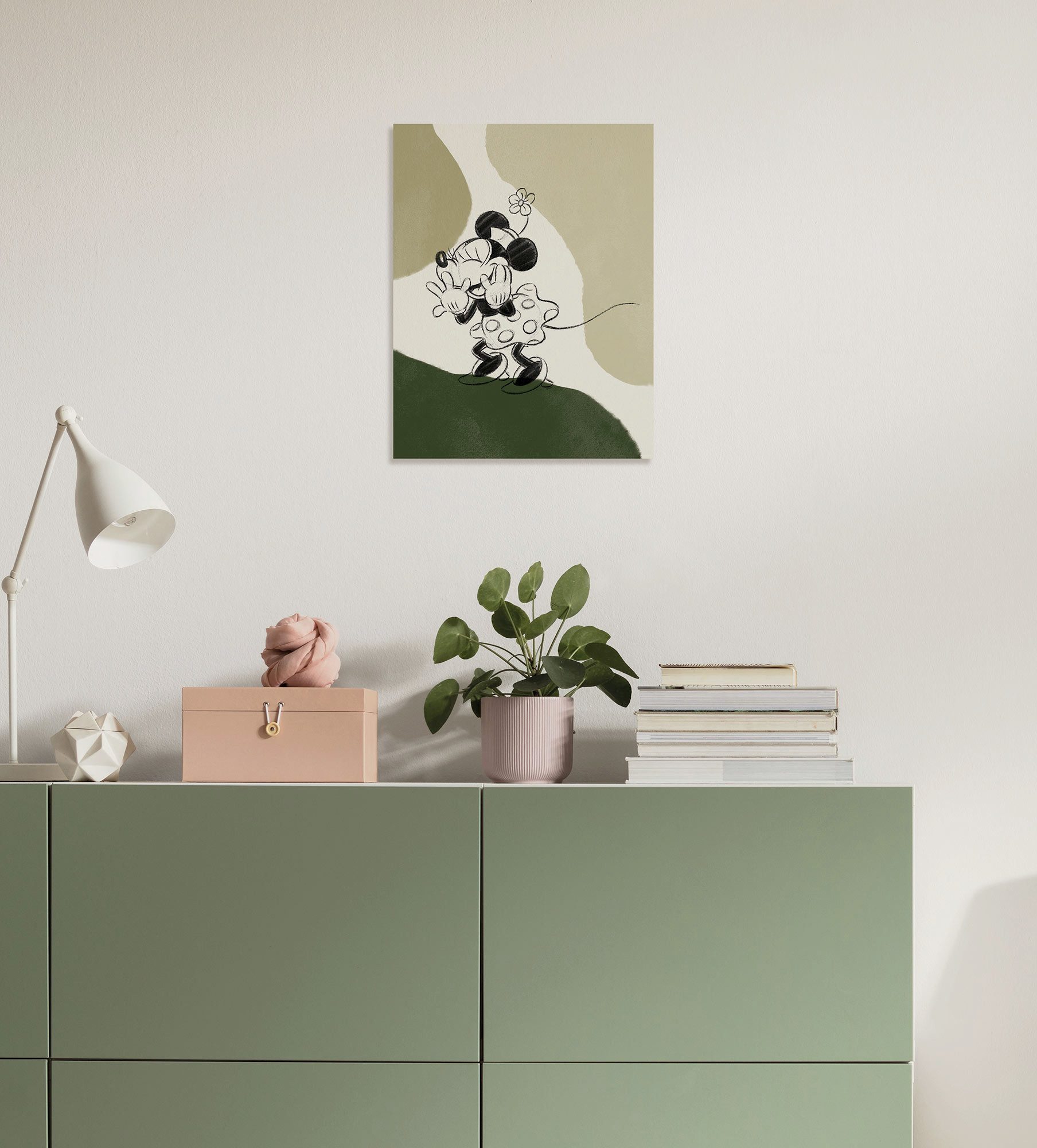 Komar Artprint op linnen Disney Minnie Mouse Laughing 300 x 280 cm (breedte x hoogte) - behang, vlies, woonkamer, slaapkamer