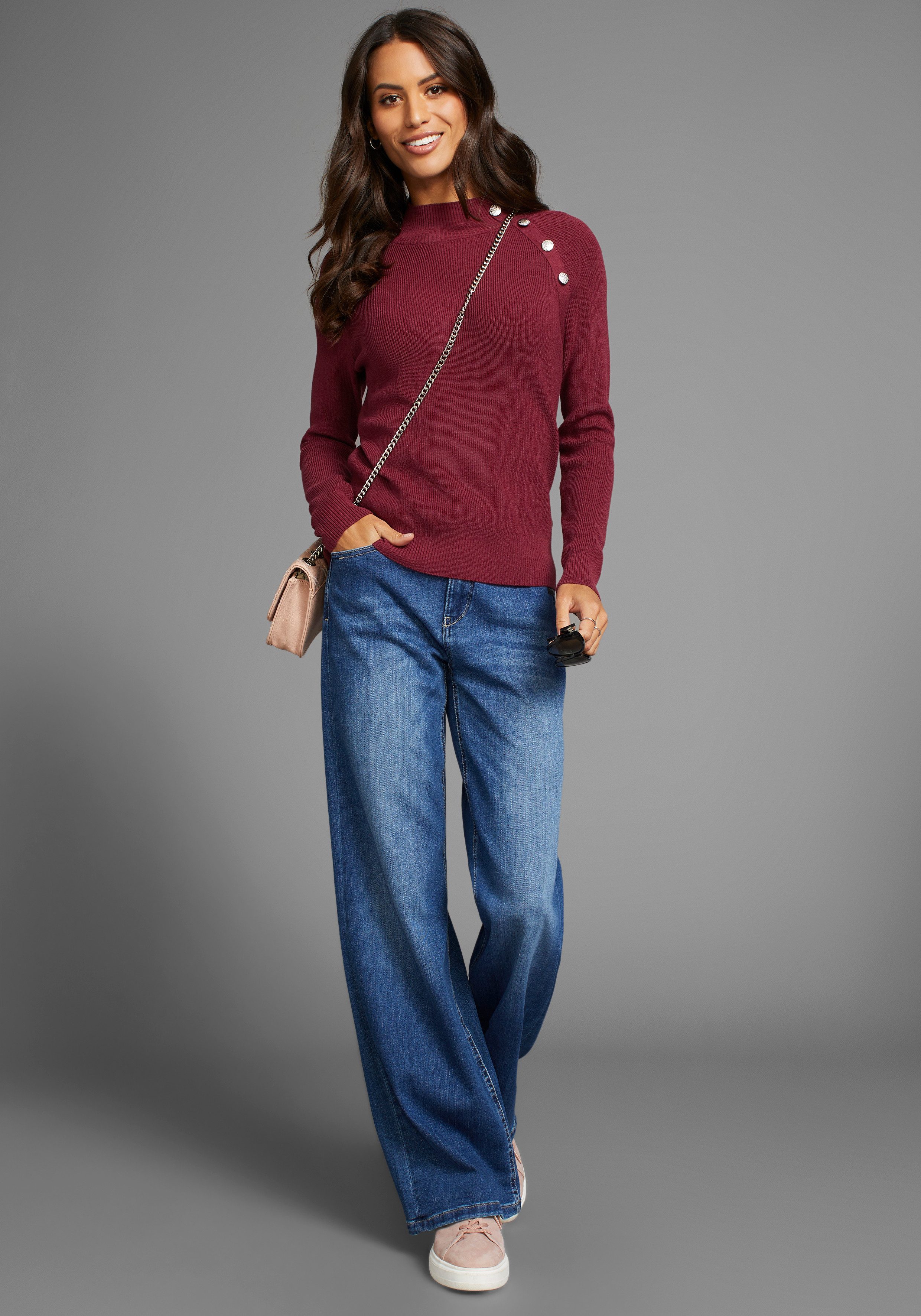 Laura Scott Gebreide trui met knoopdetail