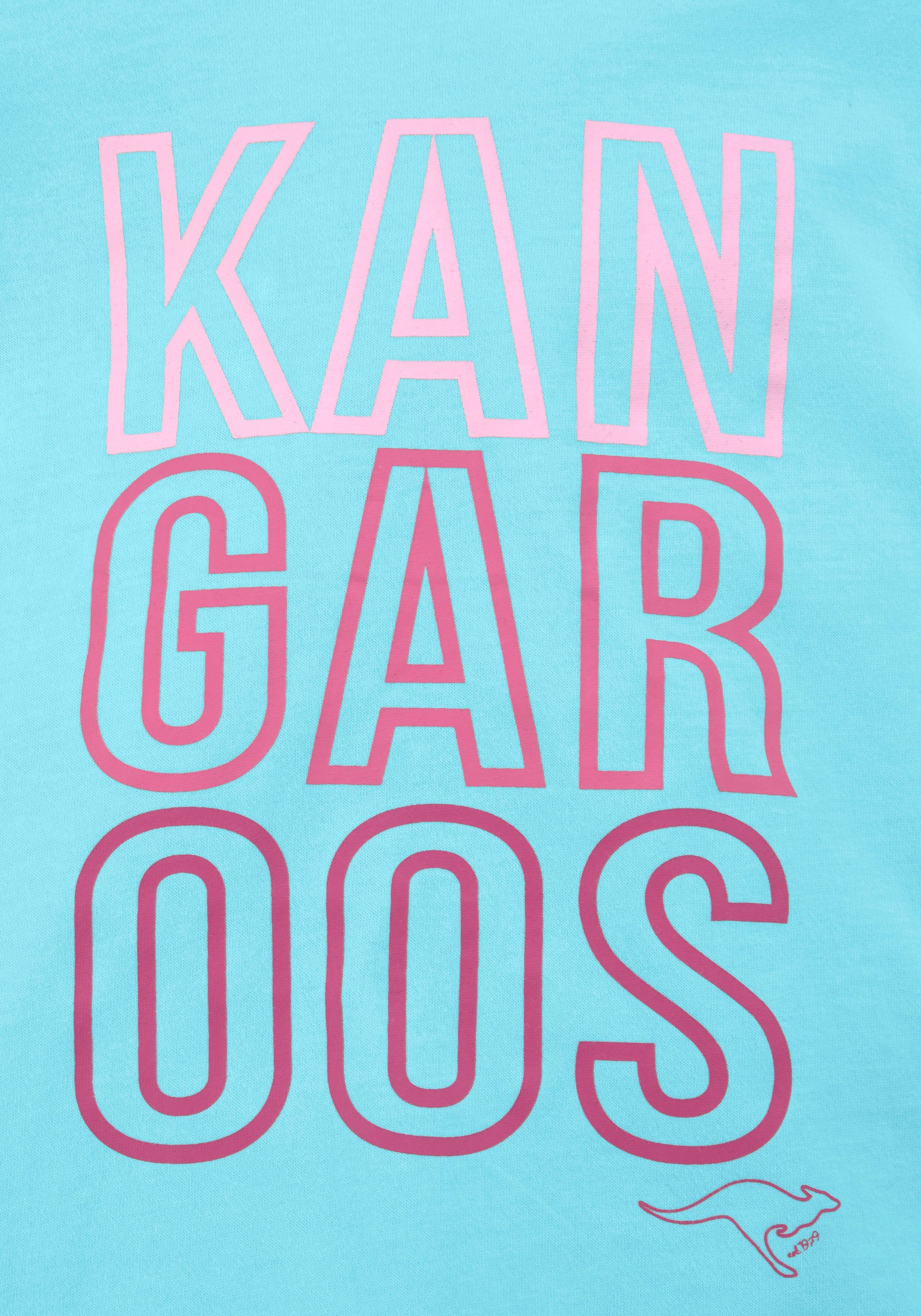 KangaROOS Shirt met lange mouwen Lange mouwen, getailleerde snit, met logoprint, ronde hals