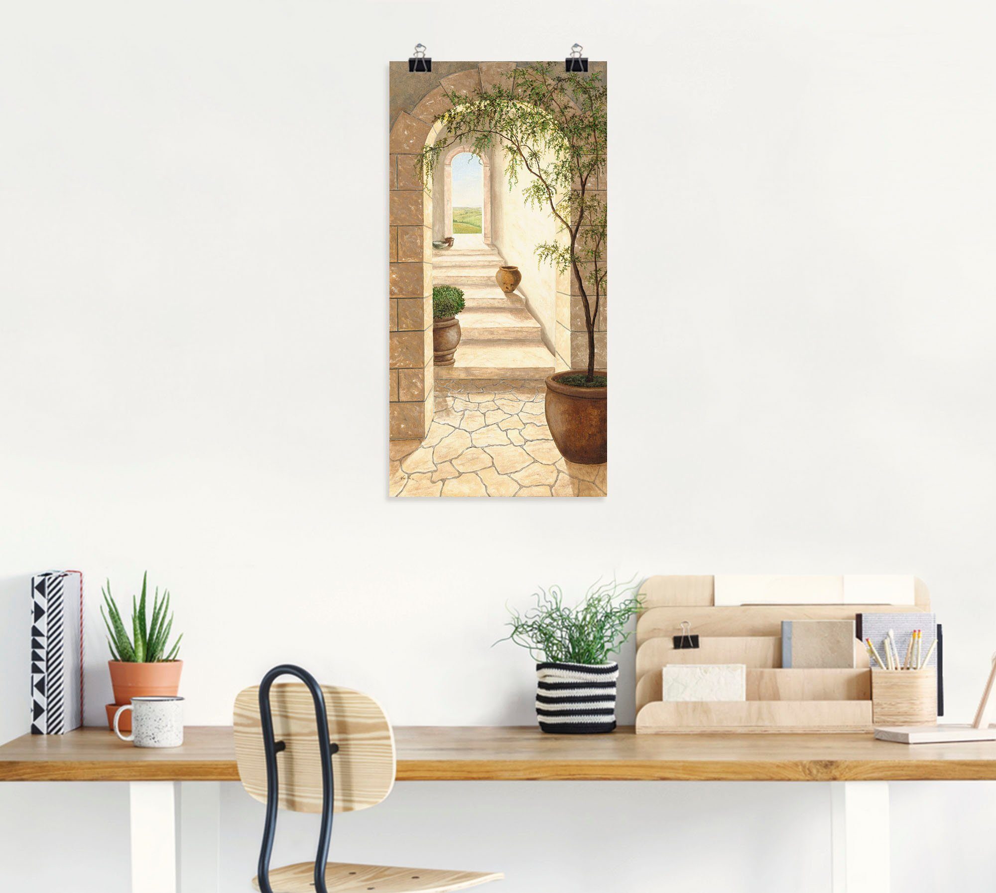 Artland Artprint Toscaanse doorgang als artprint van aluminium, artprint voor buiten, artprint op linnen, poster, muursticker
